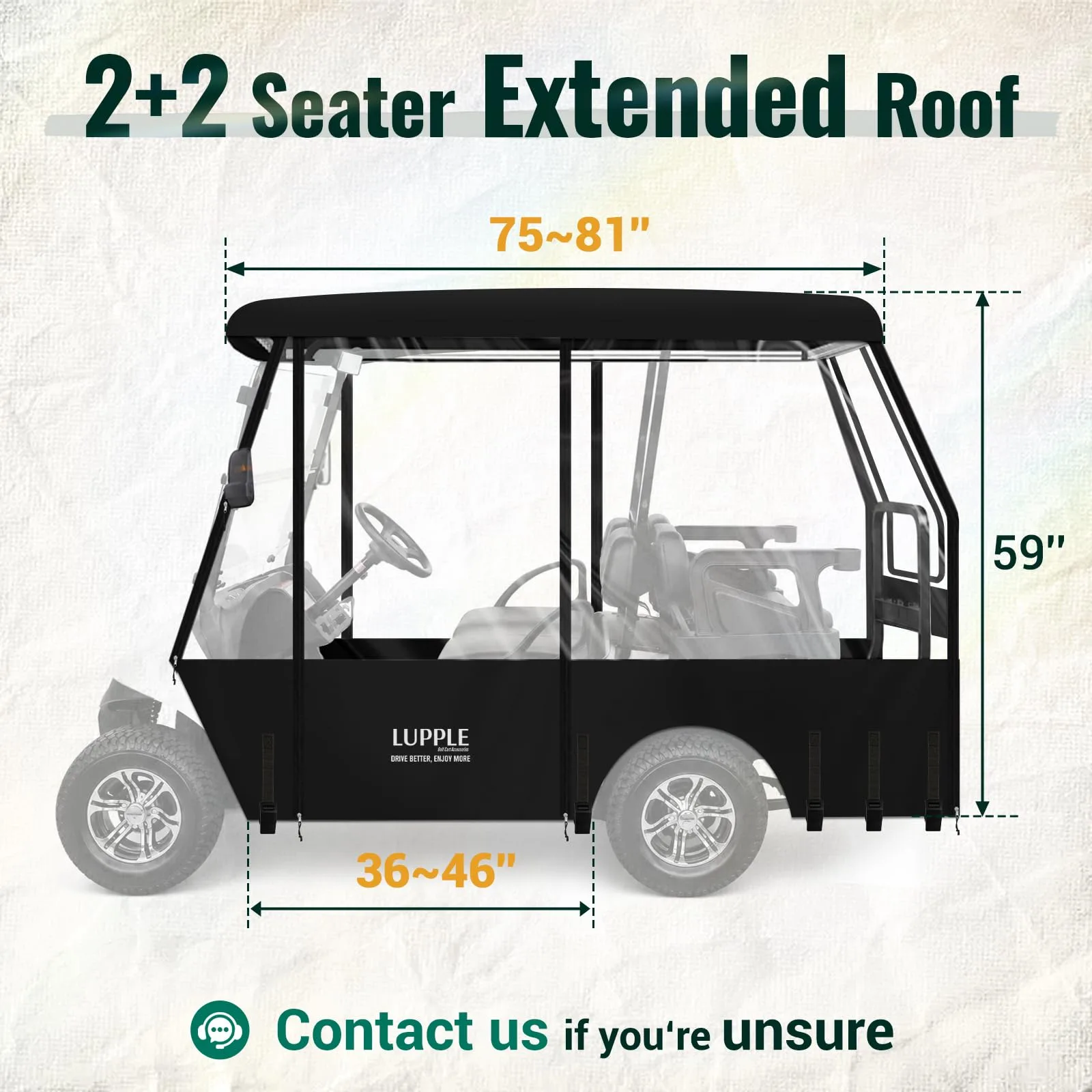 LUPPLE Golf Cart Enclosure for EZGO TXT/RXV 4-Passenger image 3