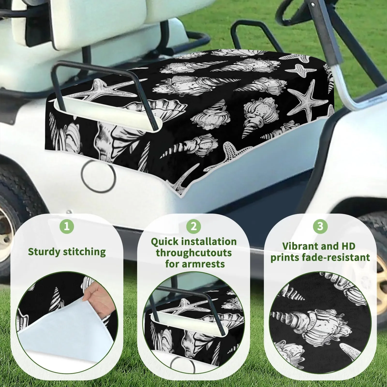 Tiveruda Golf Cart Seat Cover for Double Seats image 3