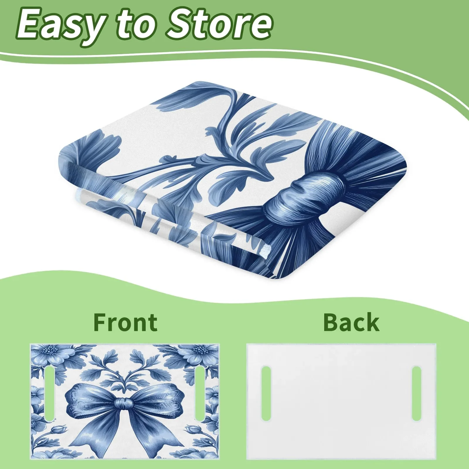Tiveruda Blue Bow Golf Cart Seat Cover, 51 x 31 in image 4
