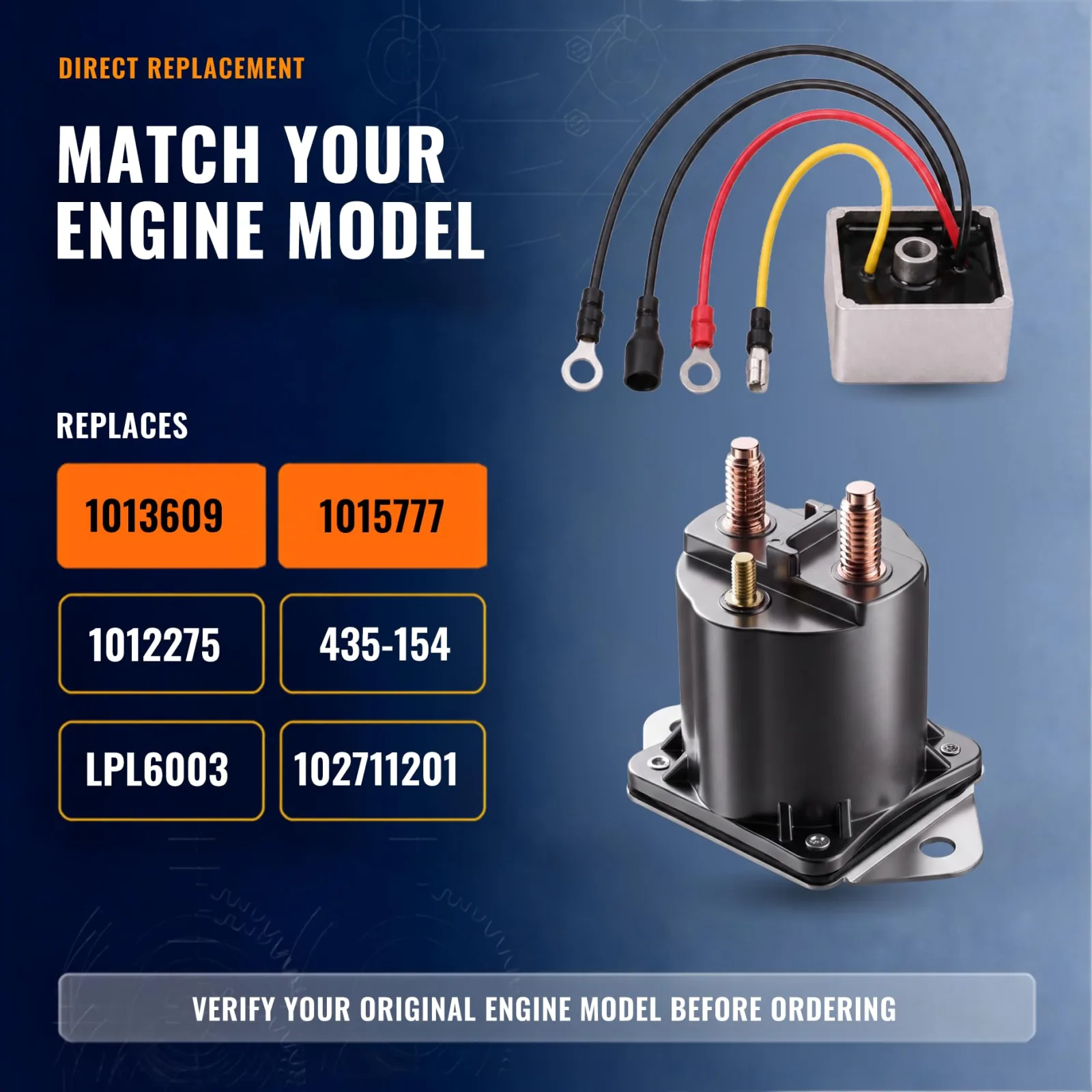 FERVIDOX Club Car Solenoid and Regulator Kit 1013609 image 2