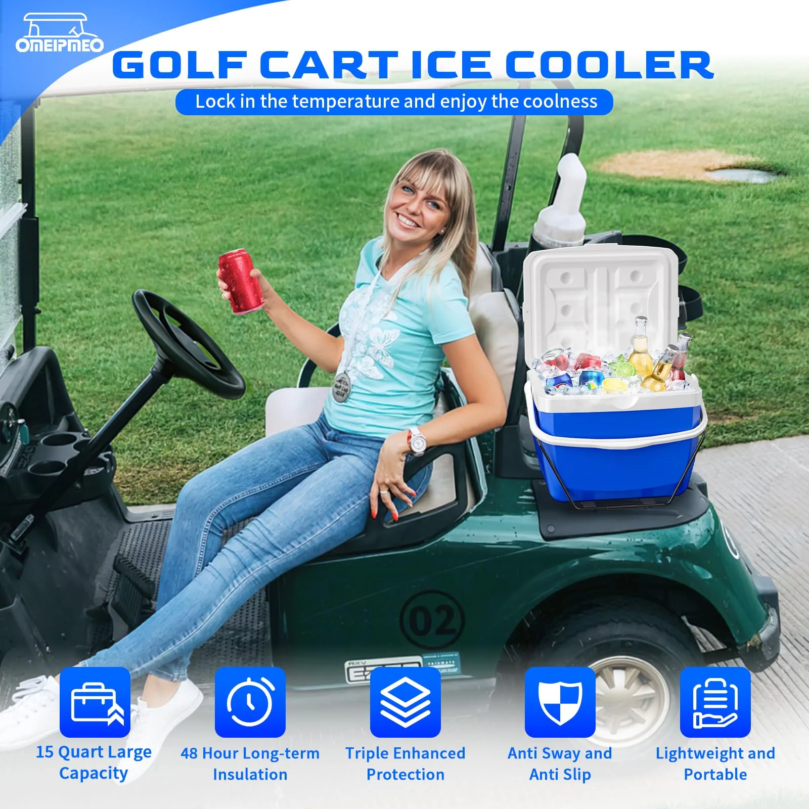 OMEIPMEO 15-Liter Golf Cart Cooler with Mounting Kit image 2