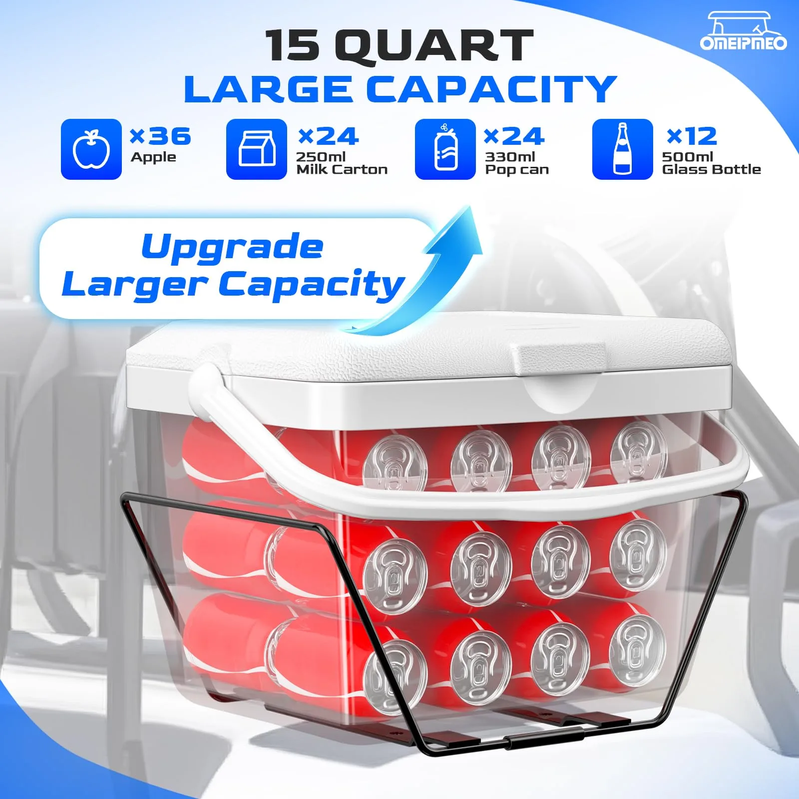 OMEIPMEO 15-Liter Golf Cart Cooler with Mounting Kit image 3