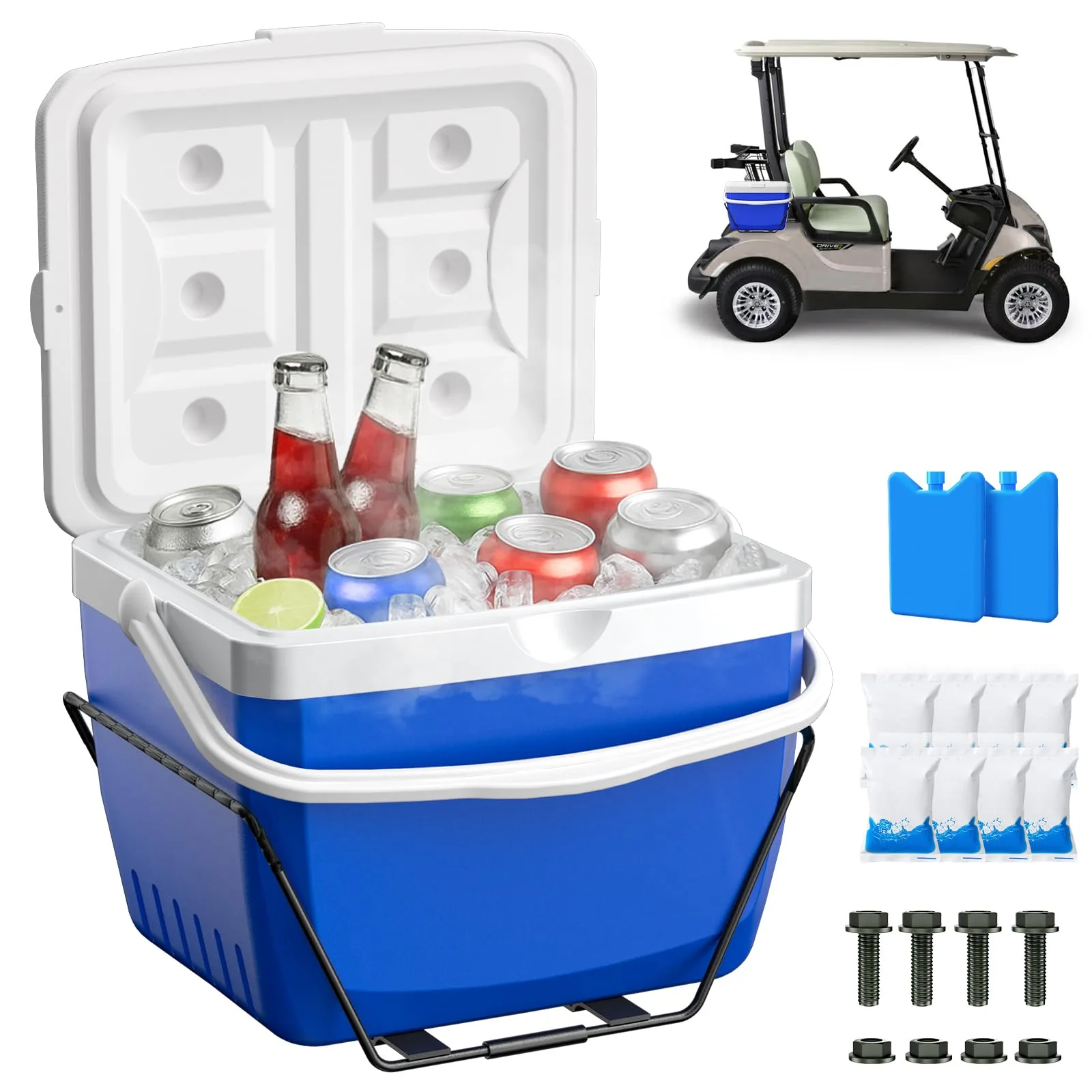 OMEIPMEO 15-Liter Golf Cart Cooler with Mounting Kit