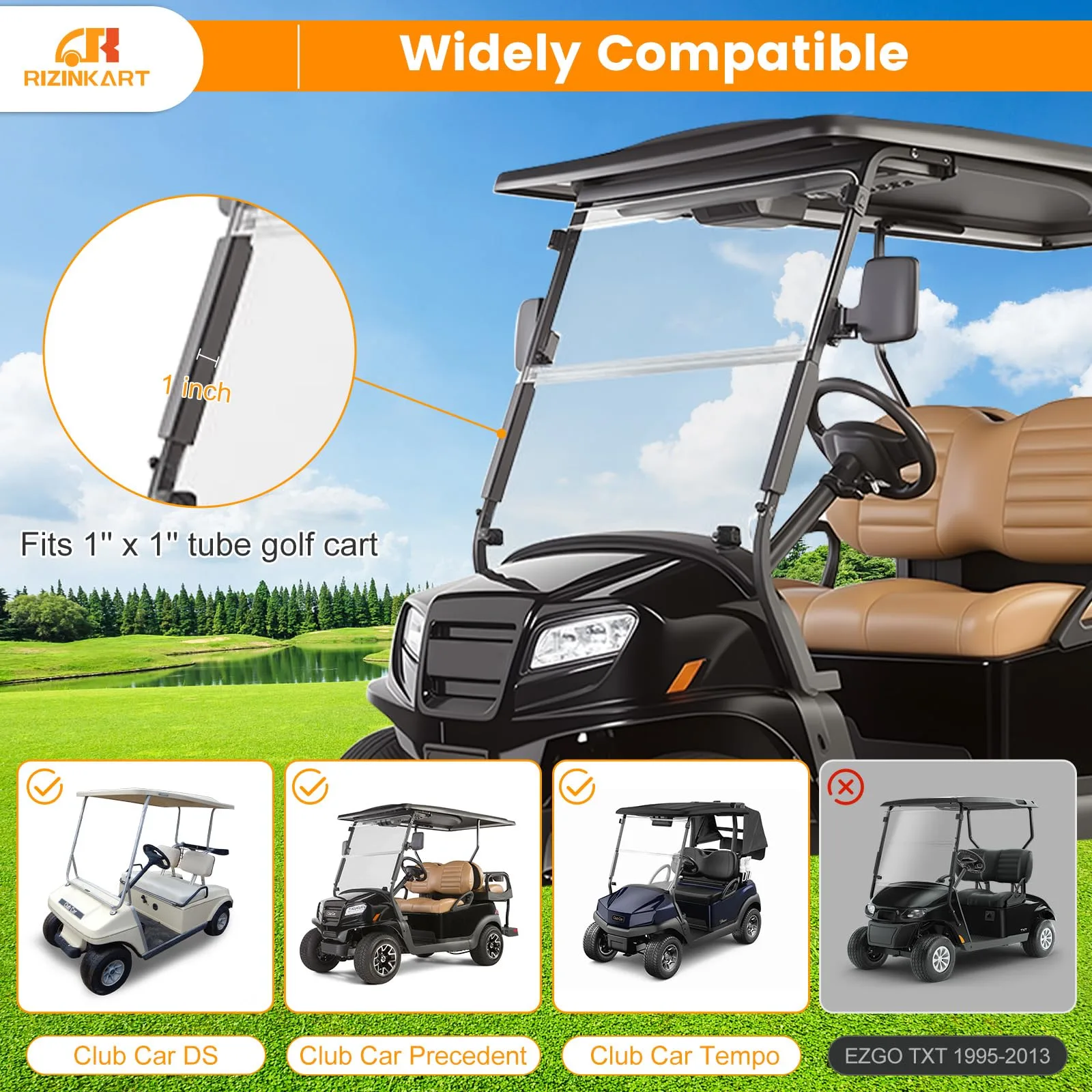 RIZINKART Golf Cart Windshield Sash Clips for Club Car & Yamaha image 2