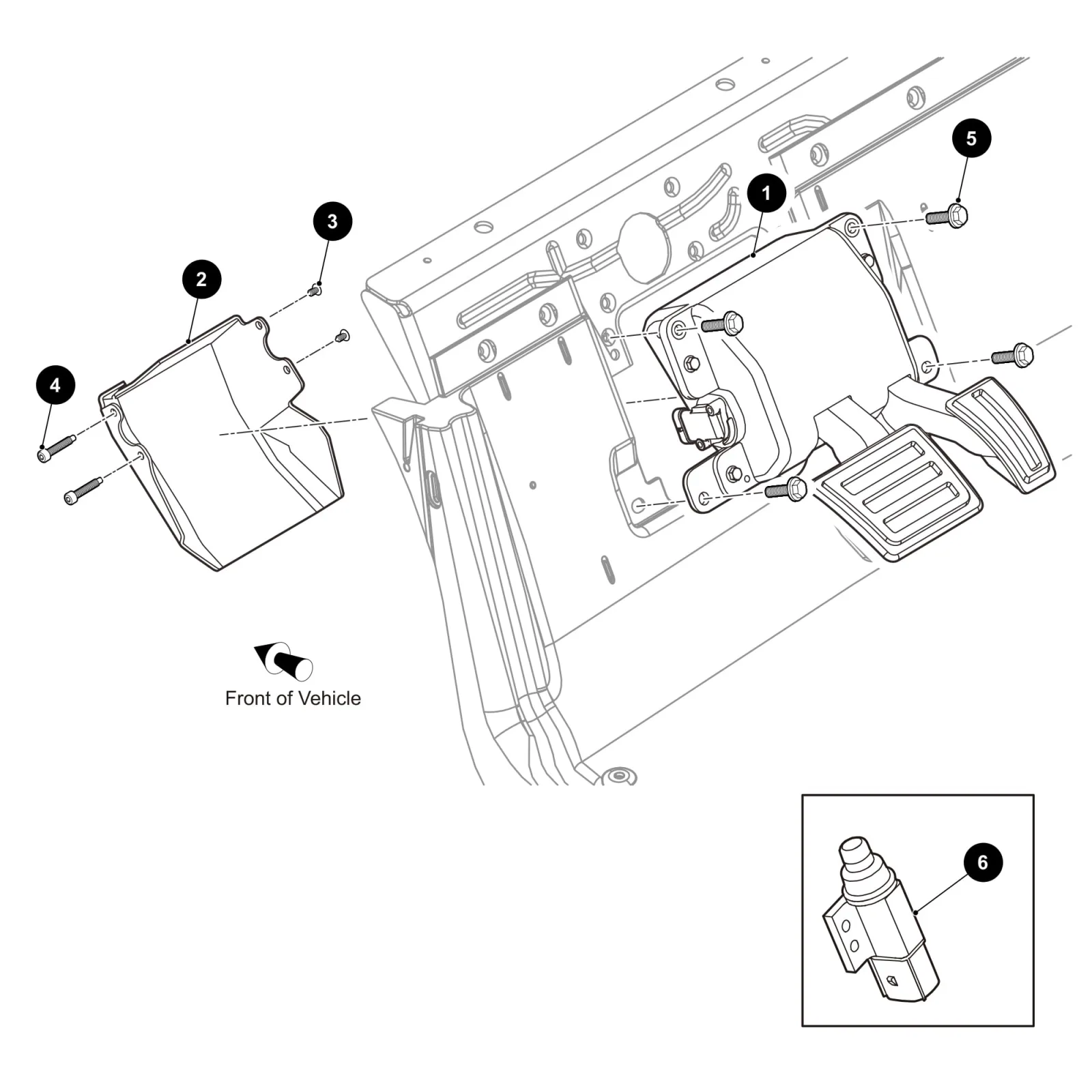 10L0L Brake & Accelerator Pedal Assembly for E-Z-GO RXV (2022+) image 4