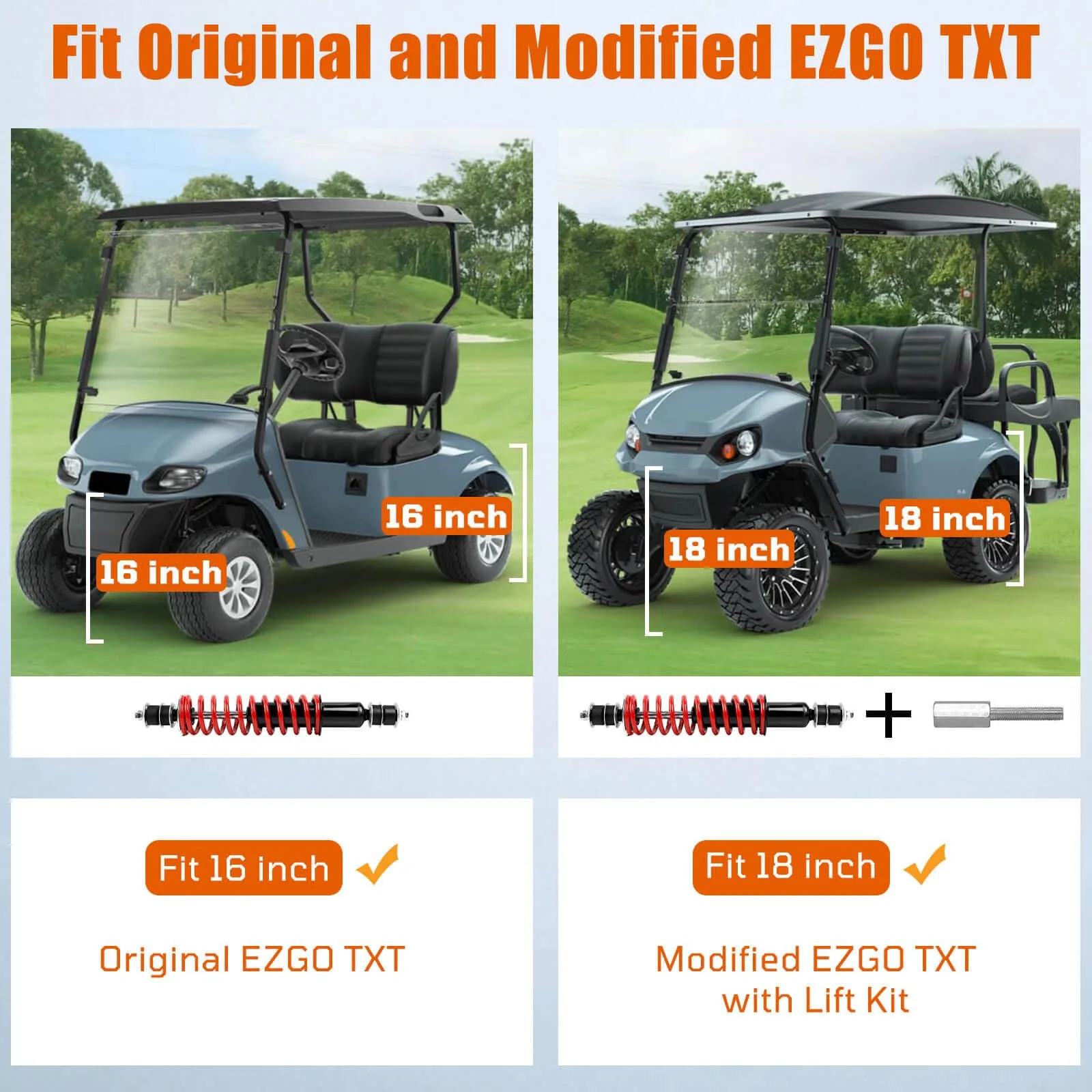 MOSNAI Heavy-Duty Shocks for E-Z-GO TXT Golf Carts image 4