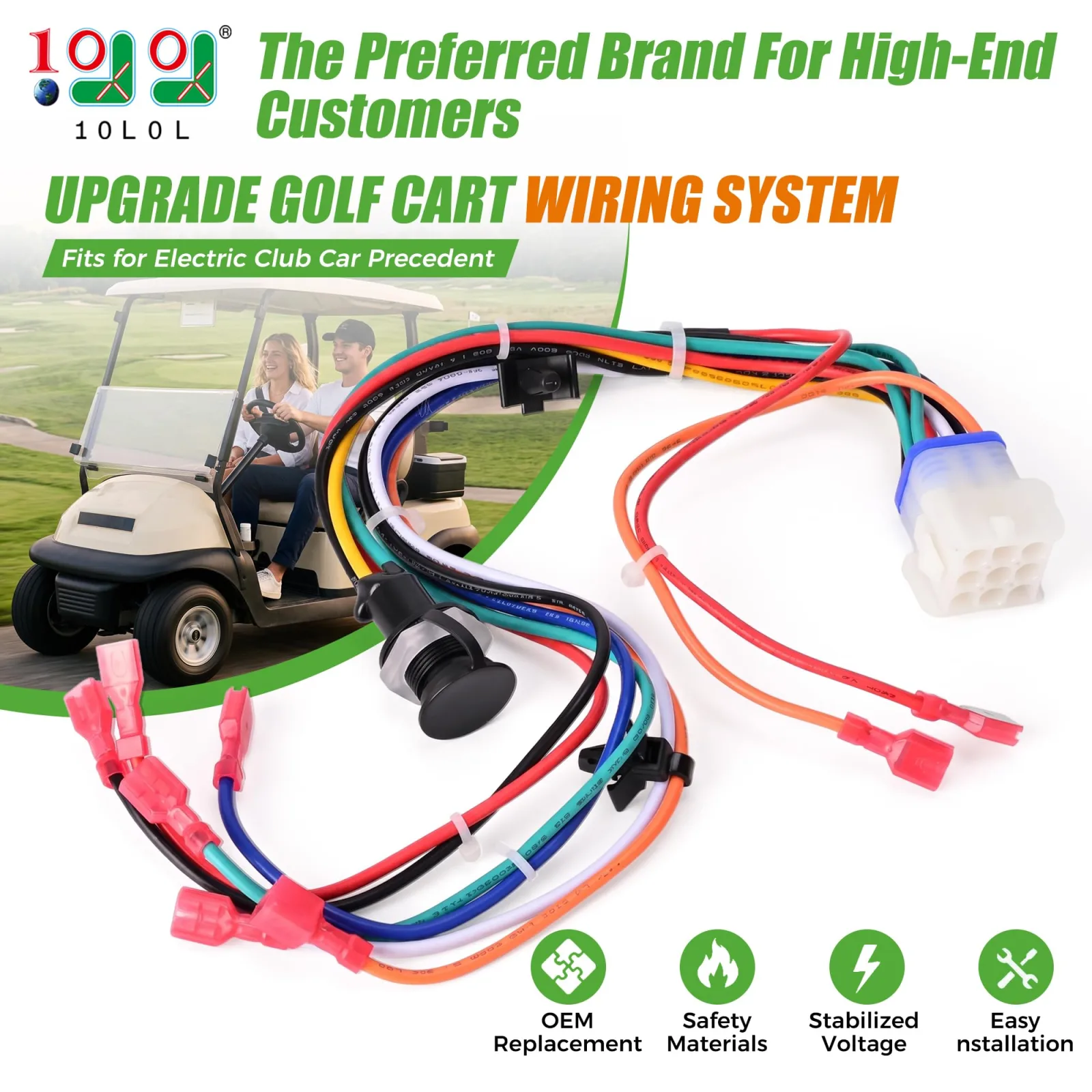 10L0L Control Wire Harness for Club Car Precedent 48V image 2