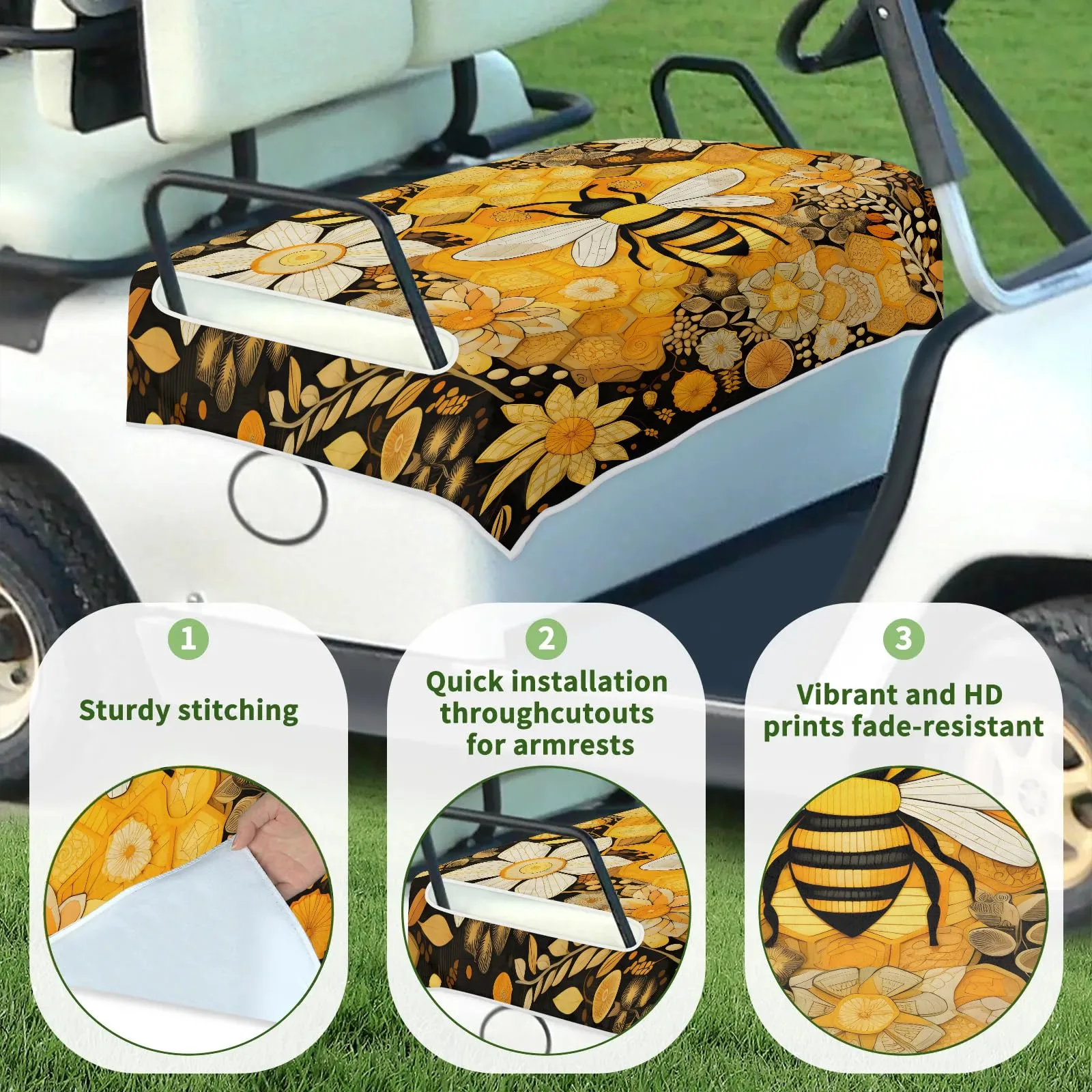 Tiveruda Golf Cart Seat Cover for Double Seats image 3