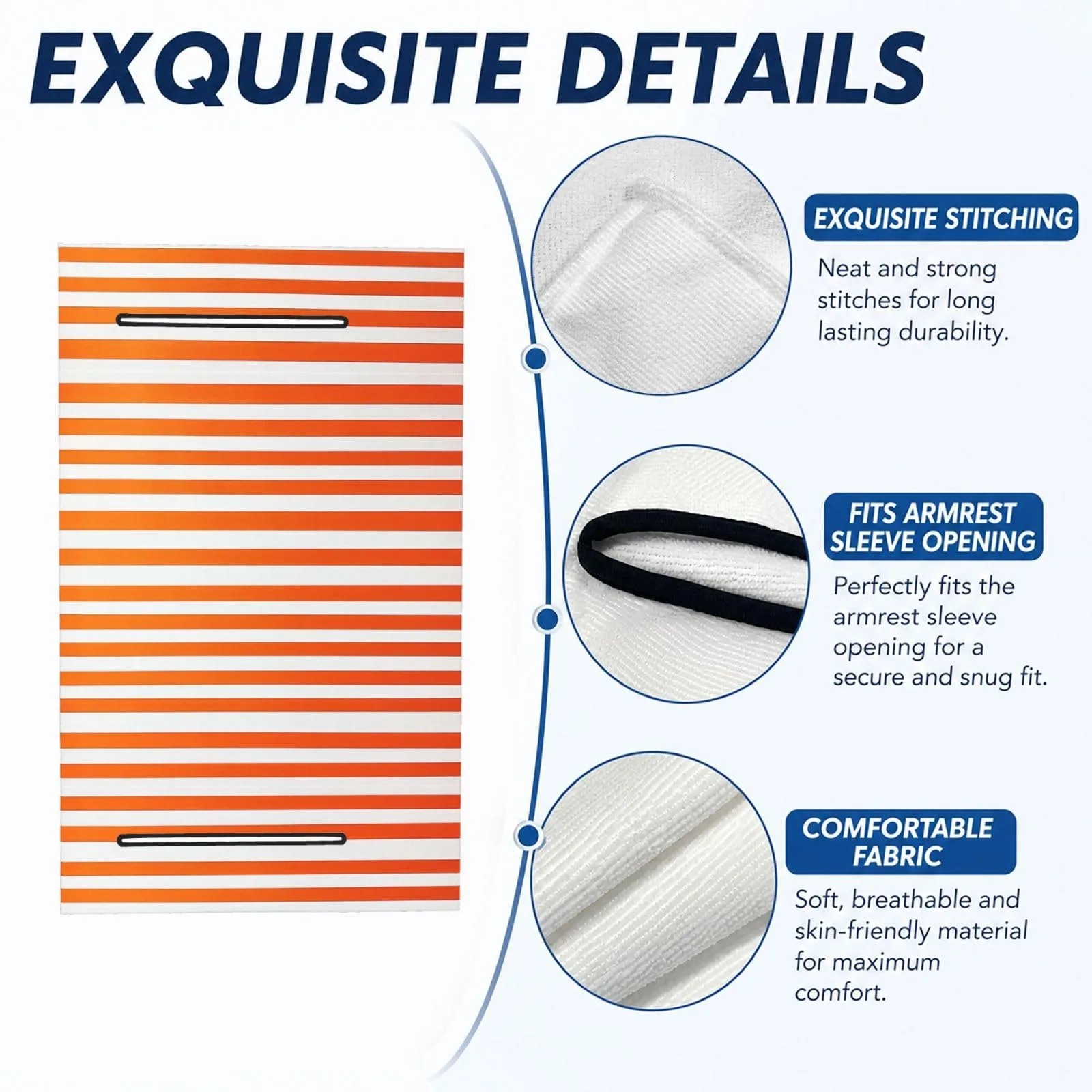 HOYYU Orange Stripes Golf Cart Seat Cover Blanket image 4