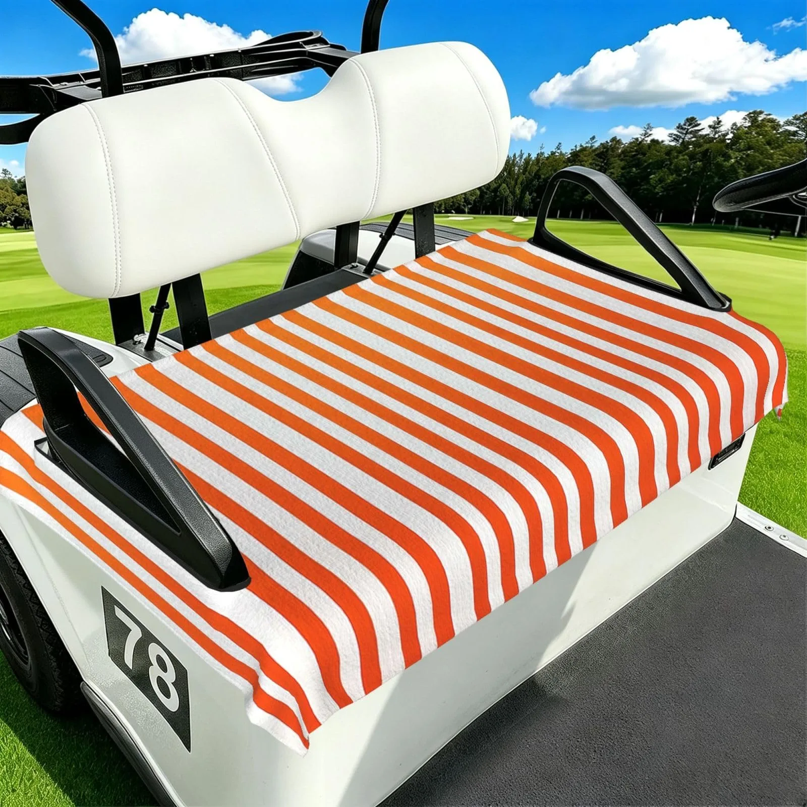 HOYYU Orange Stripes Golf Cart Seat Cover Blanket