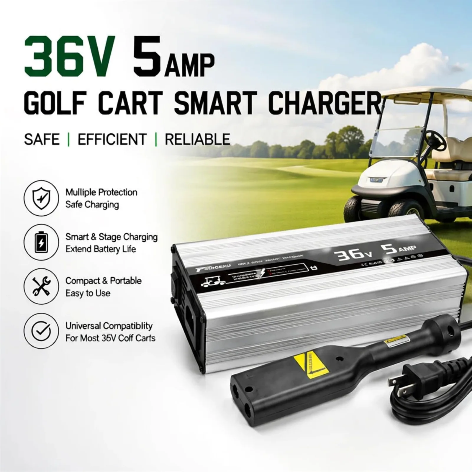 TSONDEKU 36V 5A Charger for EZGO TXT - Gcbc-3605-25s1 image 2