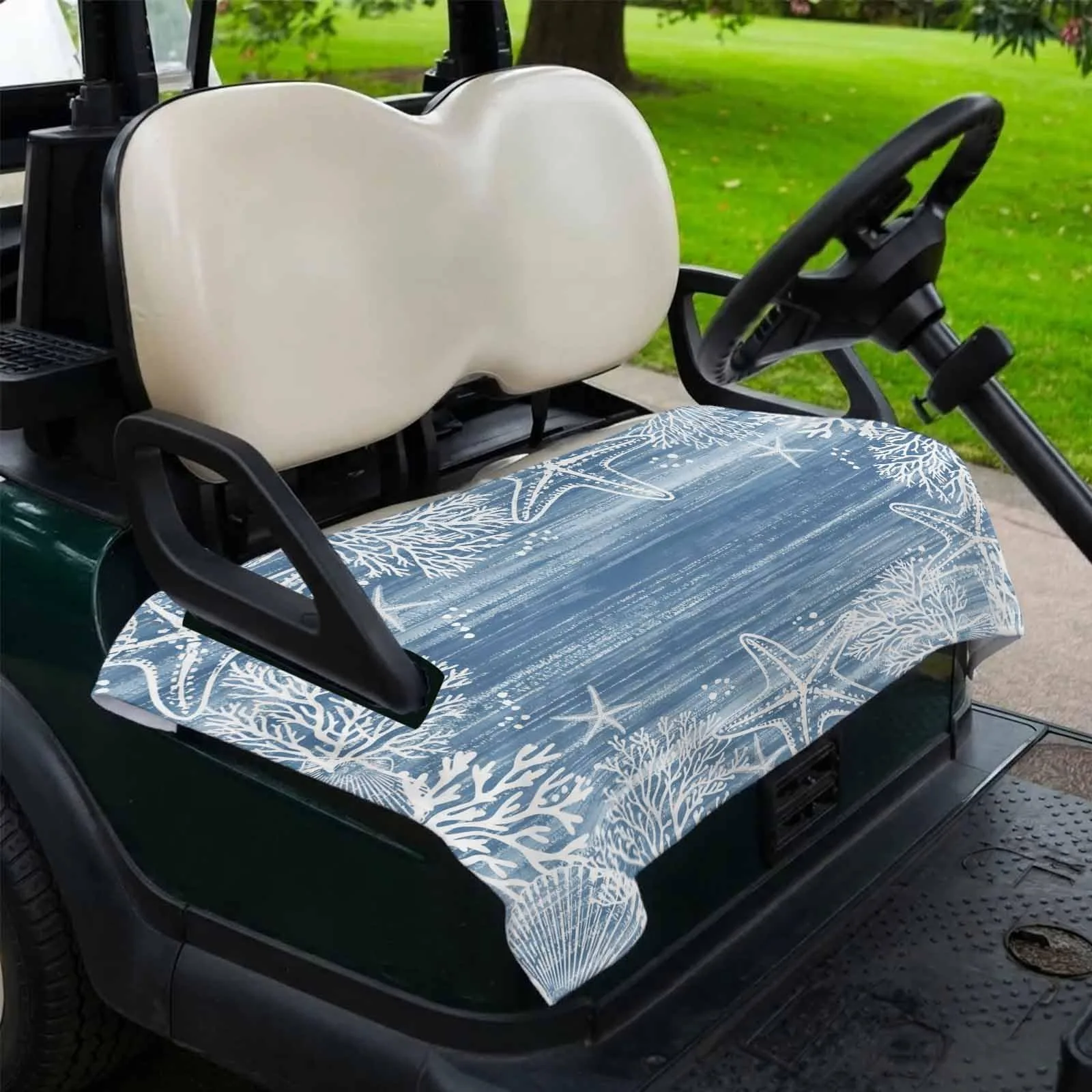DecorLovee Golf Cart Seat Cover, 51 x 31 in, Mist Blue image 2