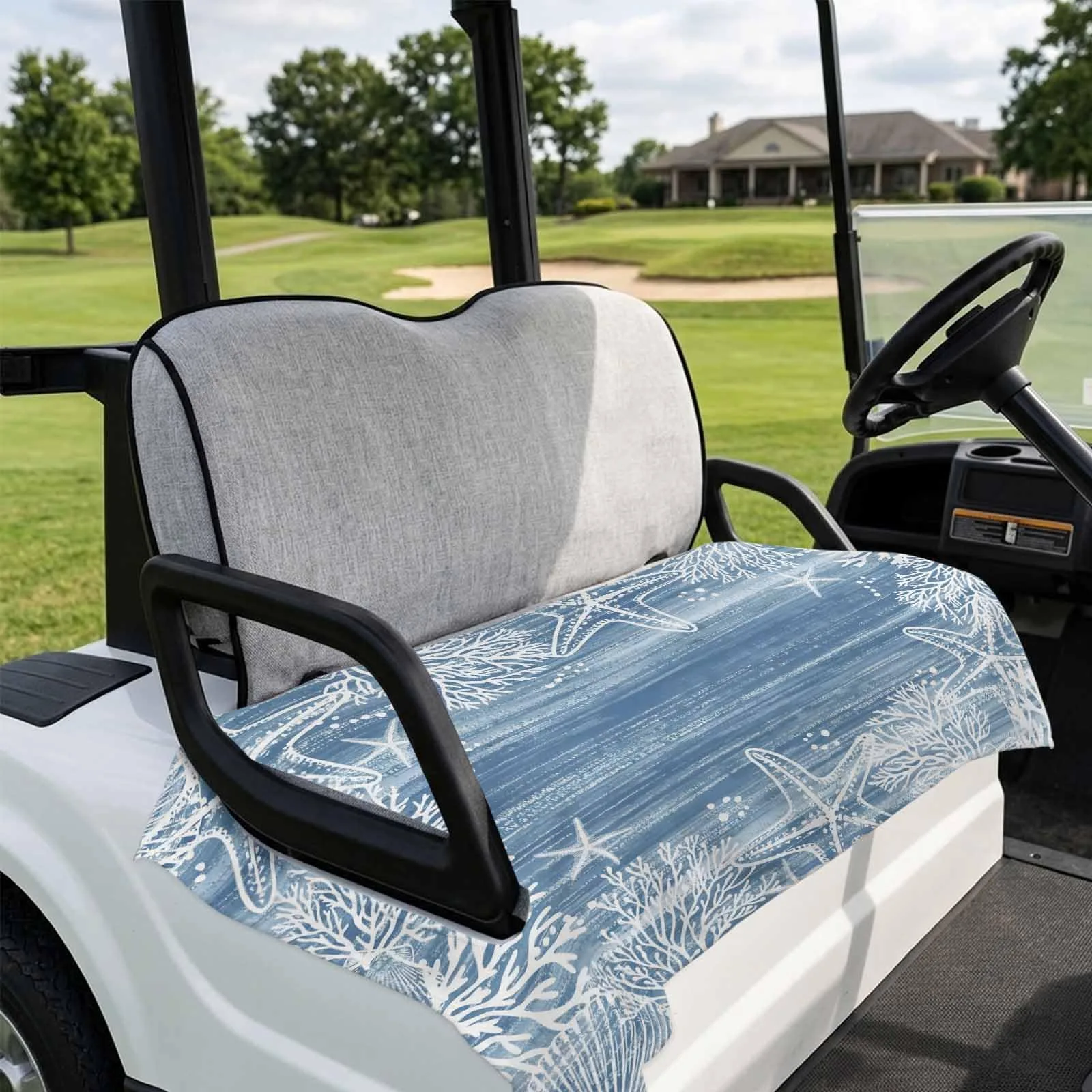 DecorLovee Golf Cart Seat Cover, 51 x 31 in, Mist Blue image 4