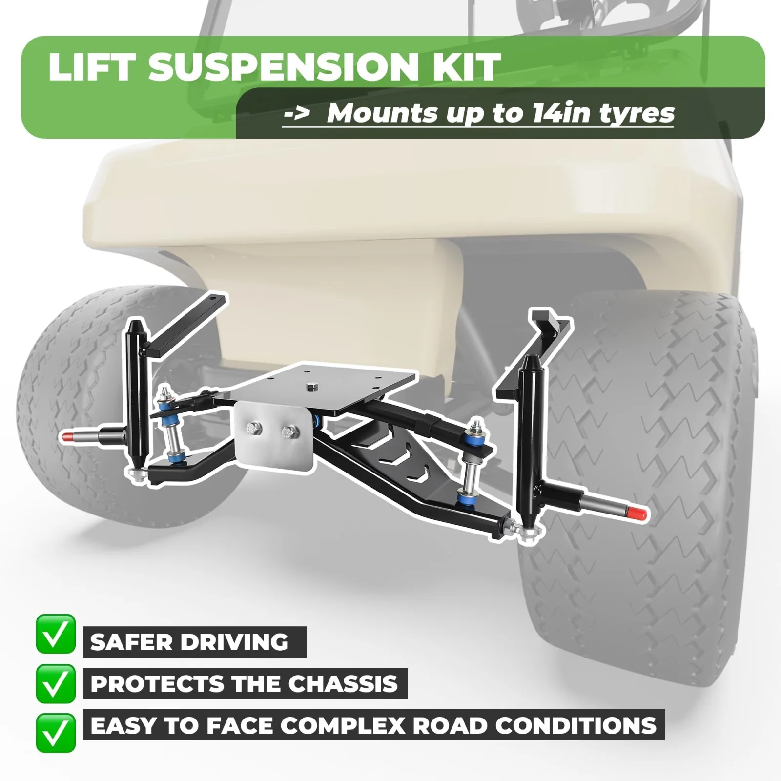 10L0L 6-Inch Lift Kit for Club Car DS 1982-2003 Electric image 3