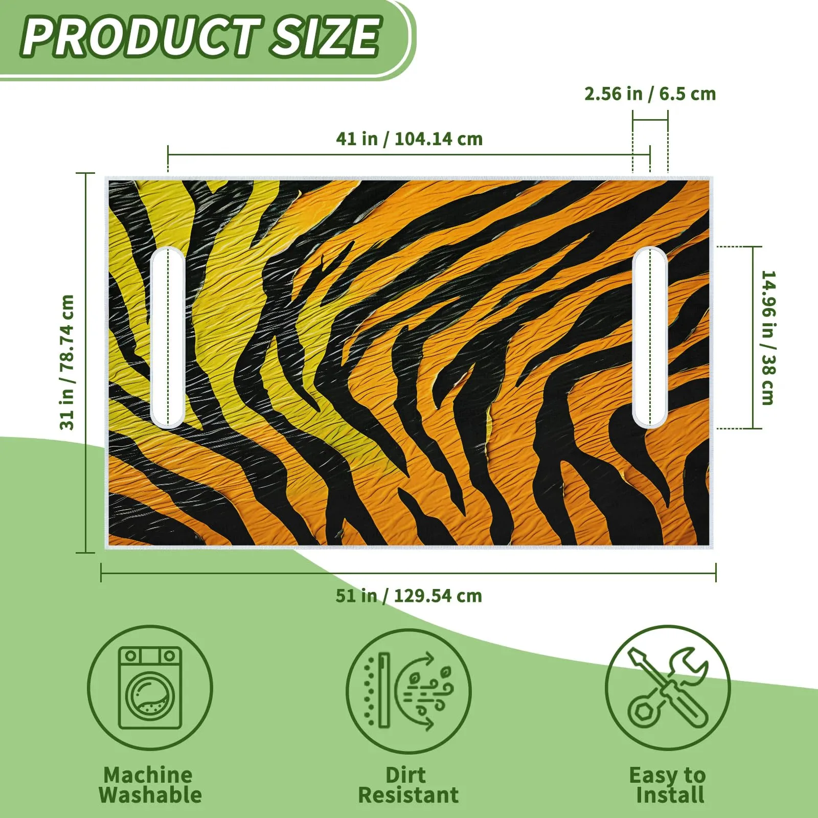 Tiveruda Zebra Golf Cart Seat Cover, 51 x 31 in image 2