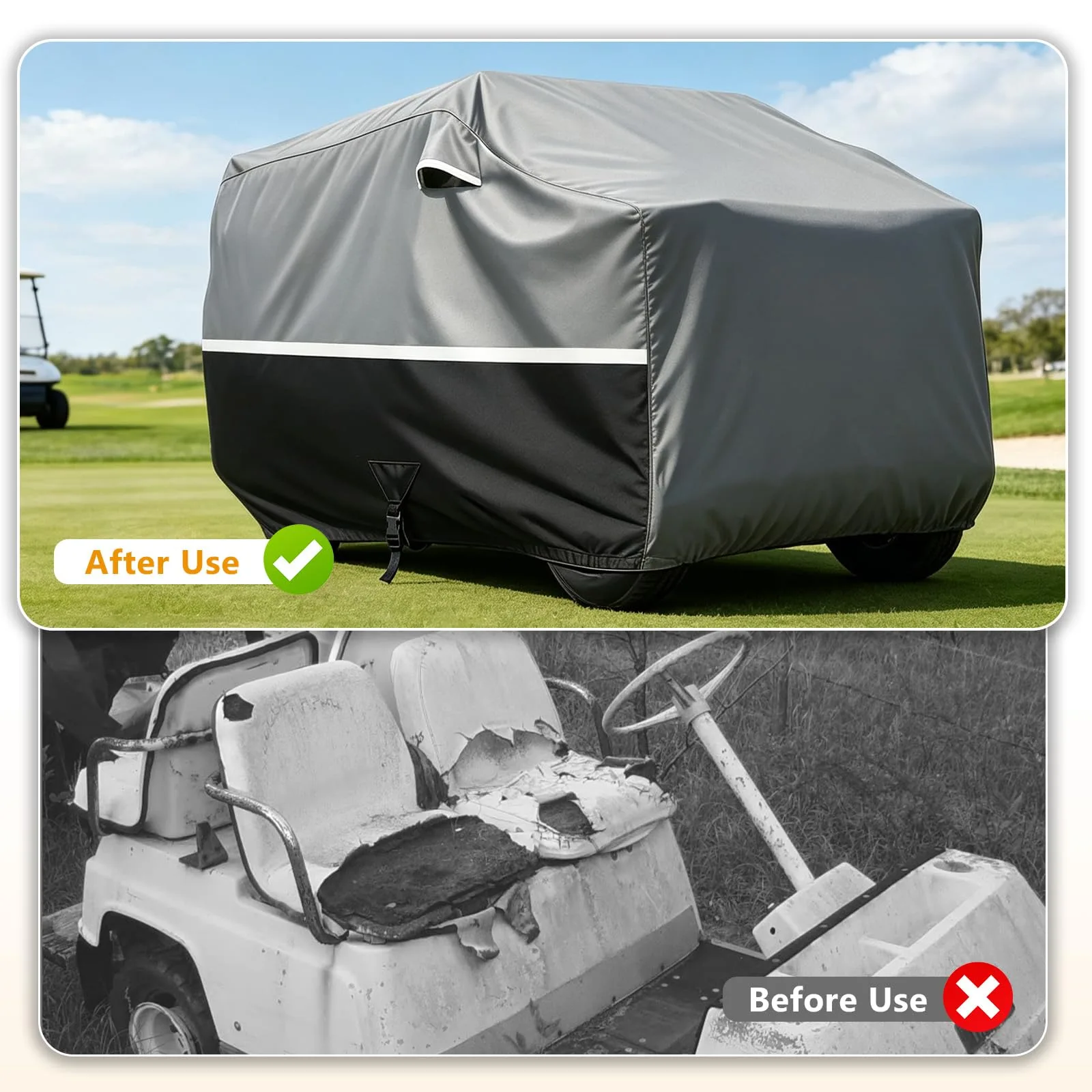 Kistrba BLJIN0141-3 2-Passenger Golf Cart Cover image 2