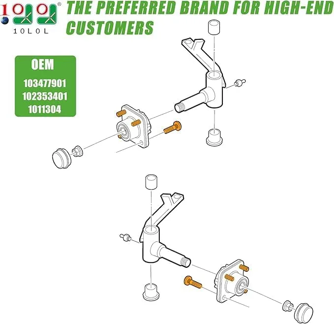 10L0L Golf Cart Lug Nut and Stud Kit image 2