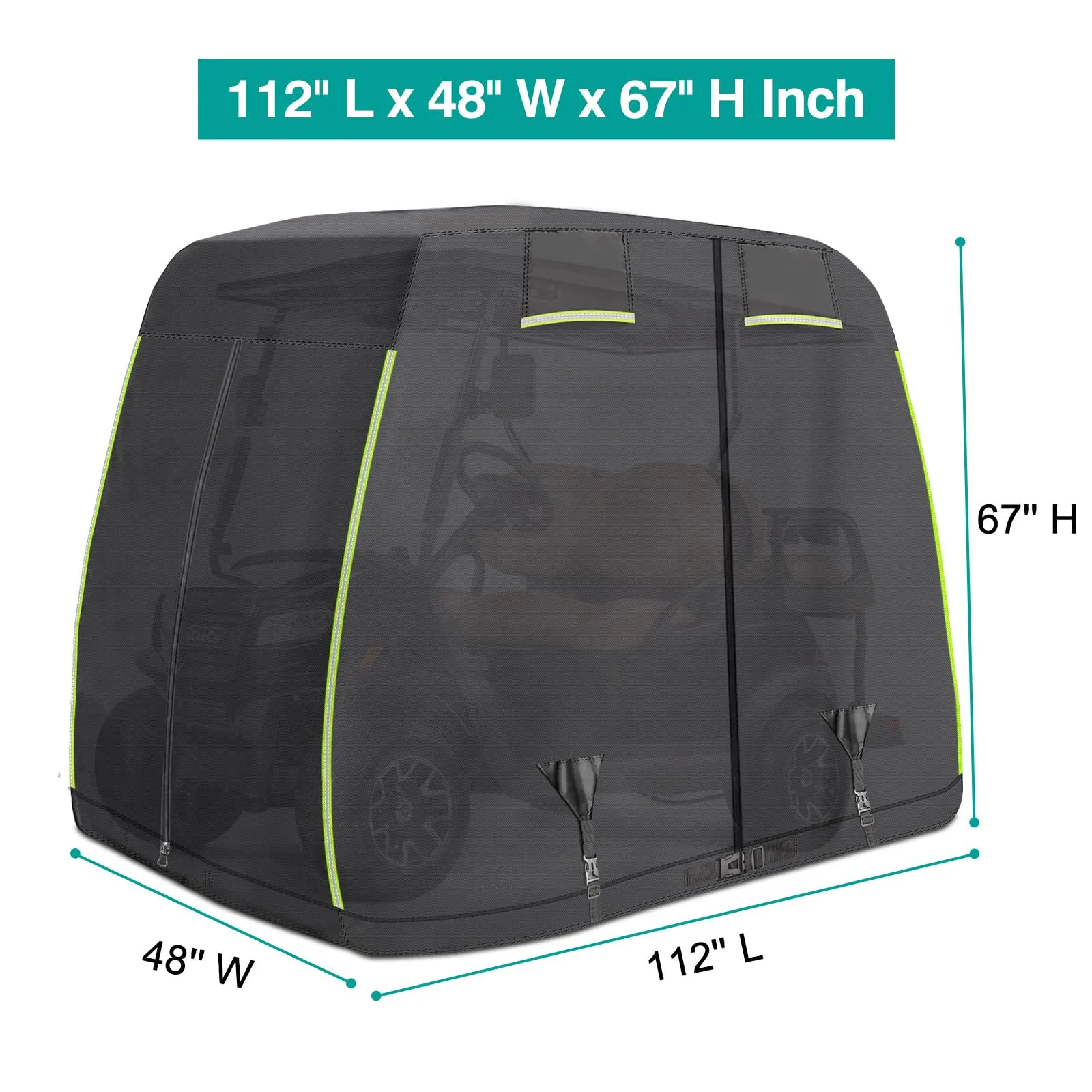 iLSKW 4-Passenger Golf Cart Cover for EZGO, Club Car & Yamaha image 2