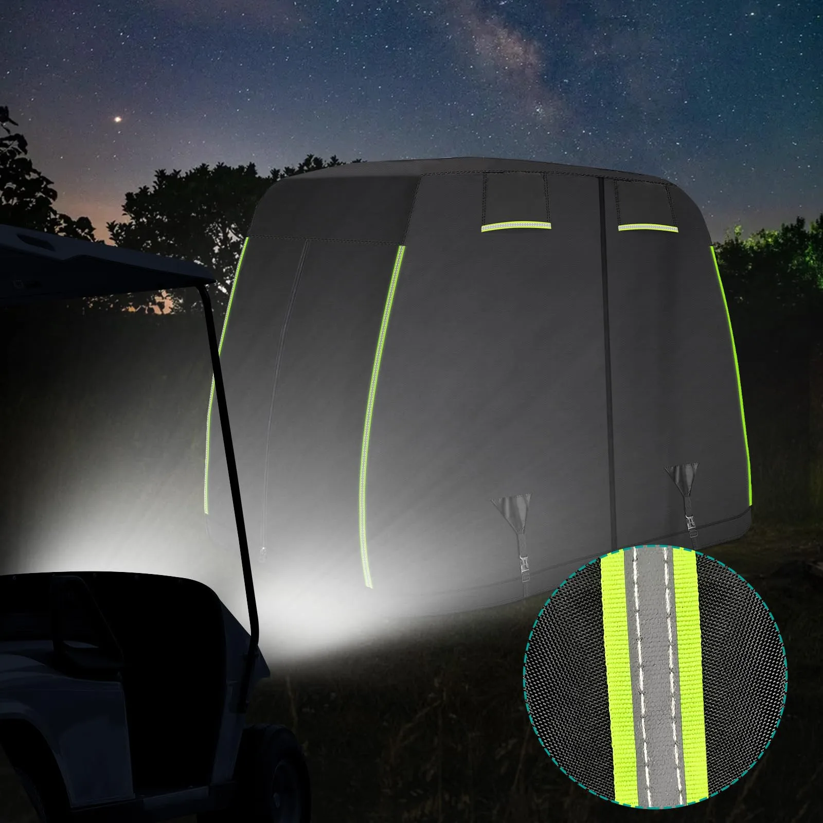 iLSKW 4-Passenger Golf Cart Cover for EZGO, Club Car & Yamaha image 3