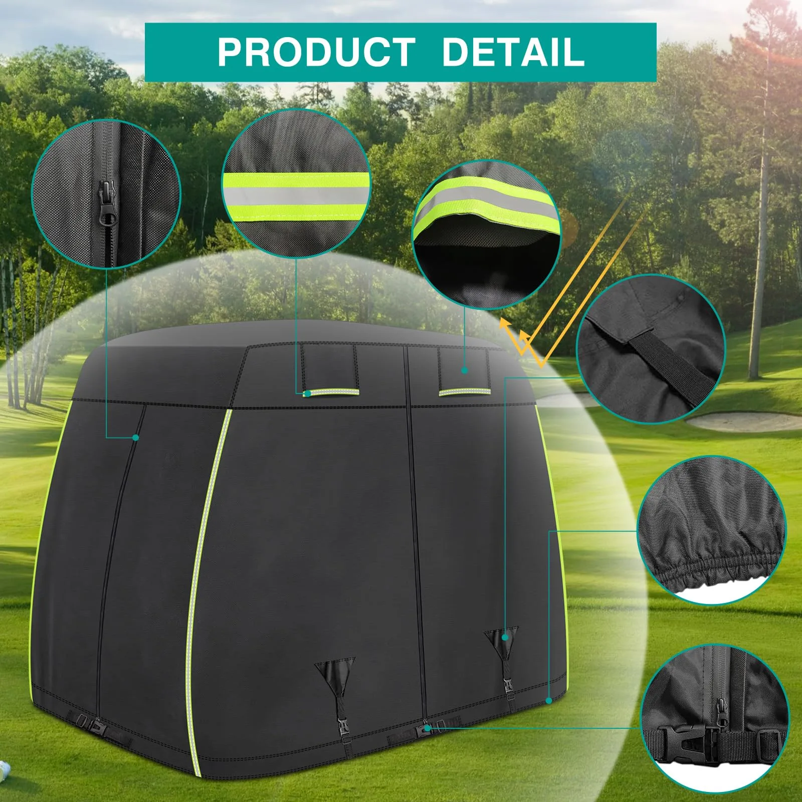 iLSKW 4-Passenger Golf Cart Cover for EZGO, Club Car & Yamaha image 4