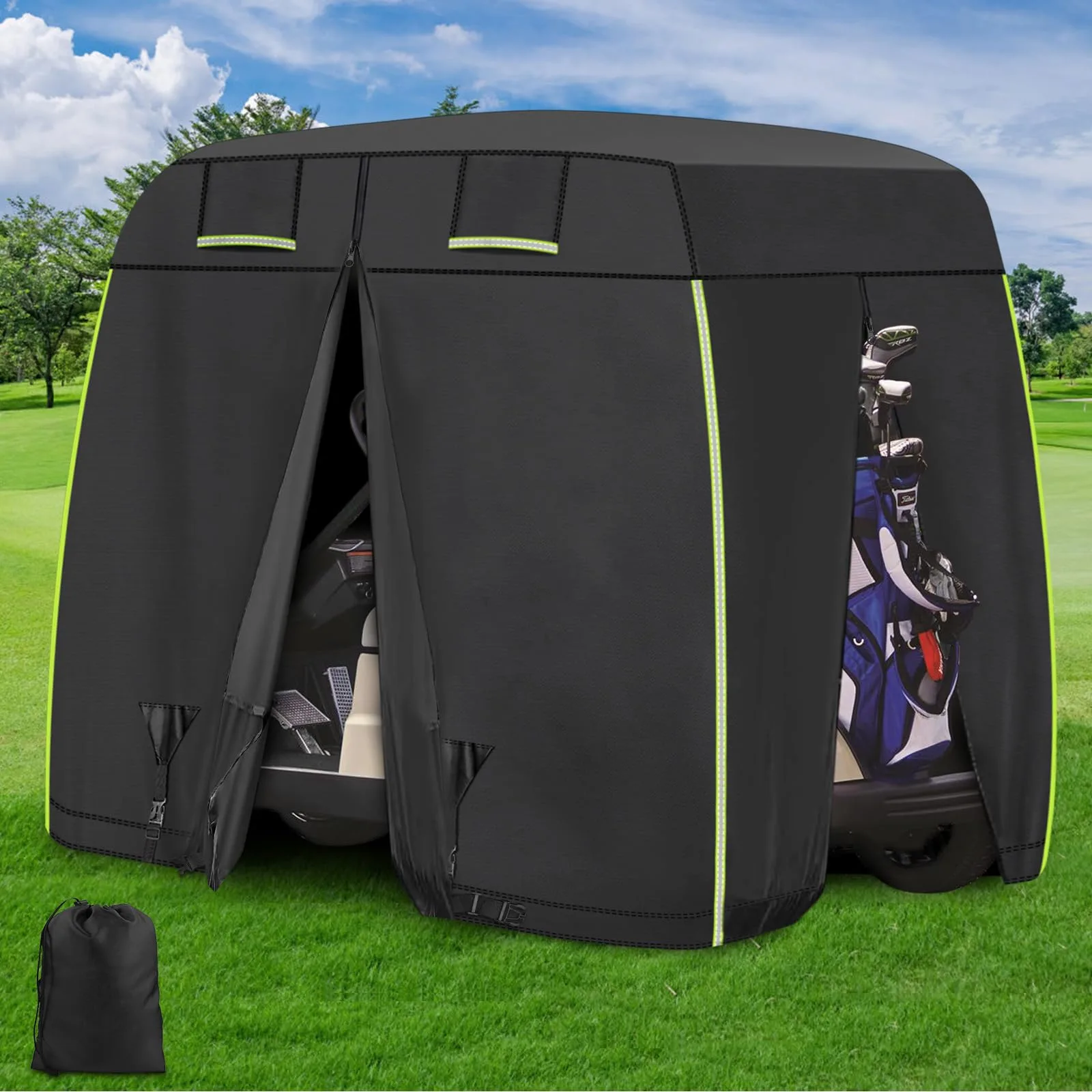 iLSKW 4-Passenger Golf Cart Cover for EZGO, Club Car & Yamaha