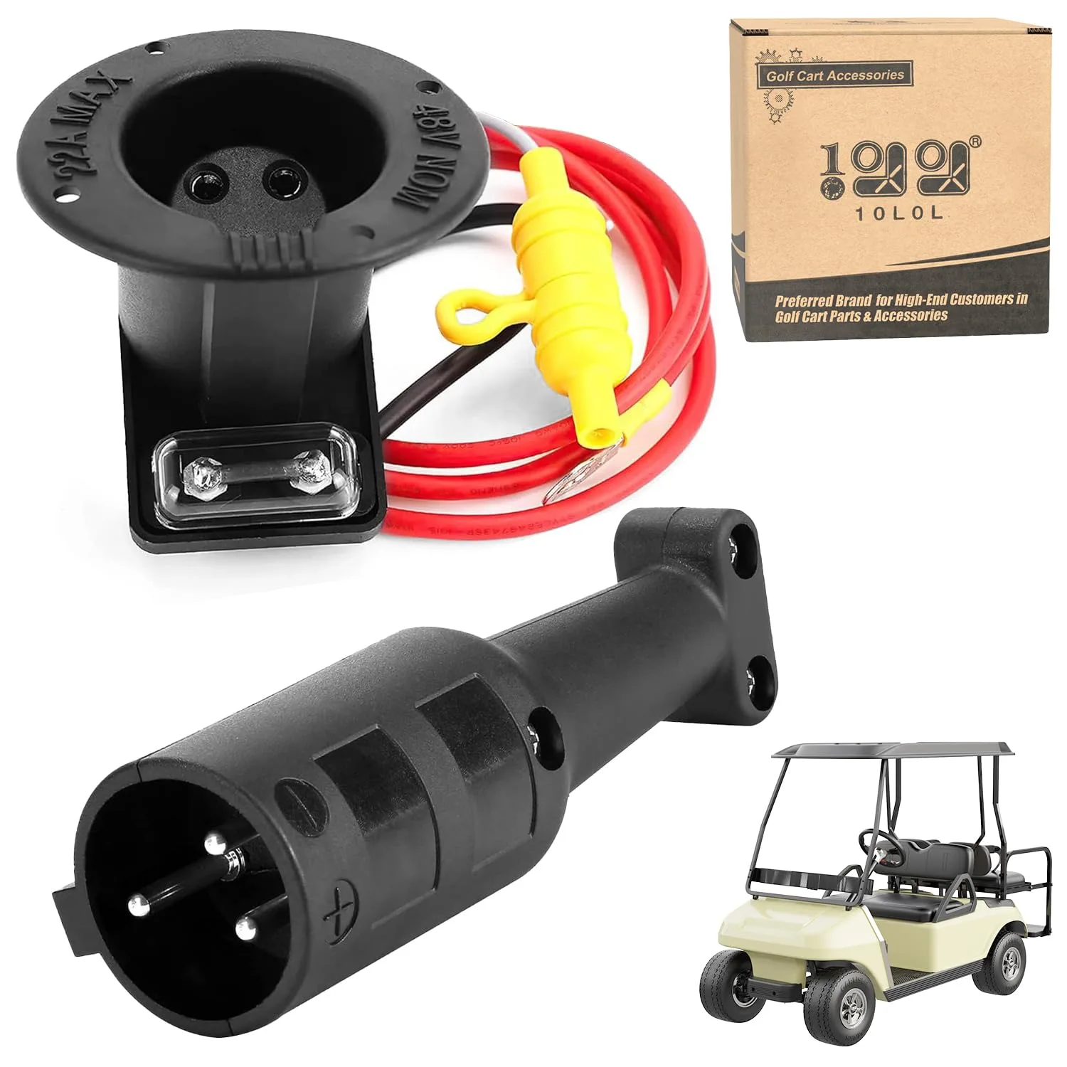 10L0L Club Car DS 48V Charger Plug & Receptacle