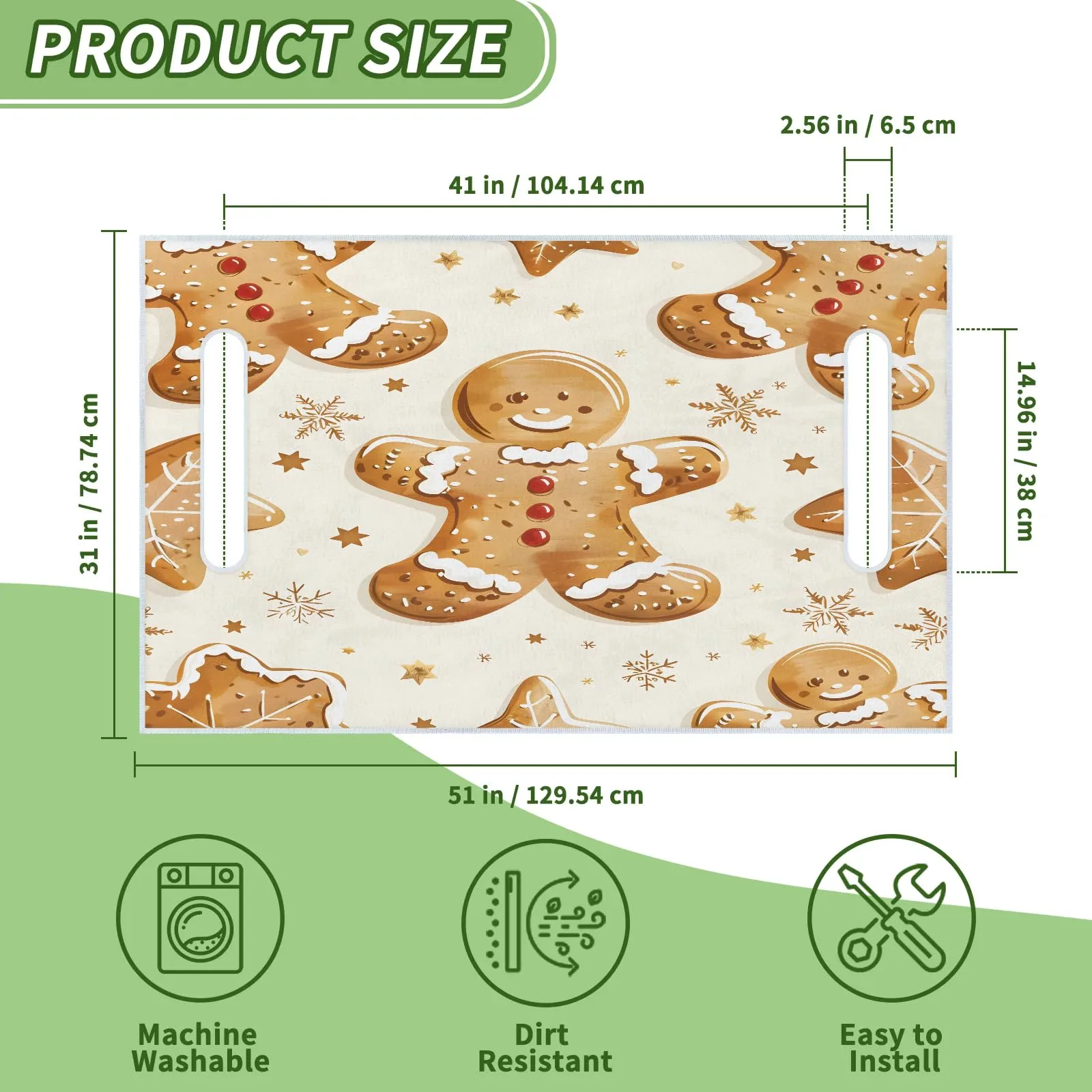 Tiveruda Gingerbread Golf Cart Seat Cover, 51 x 31 in image 2