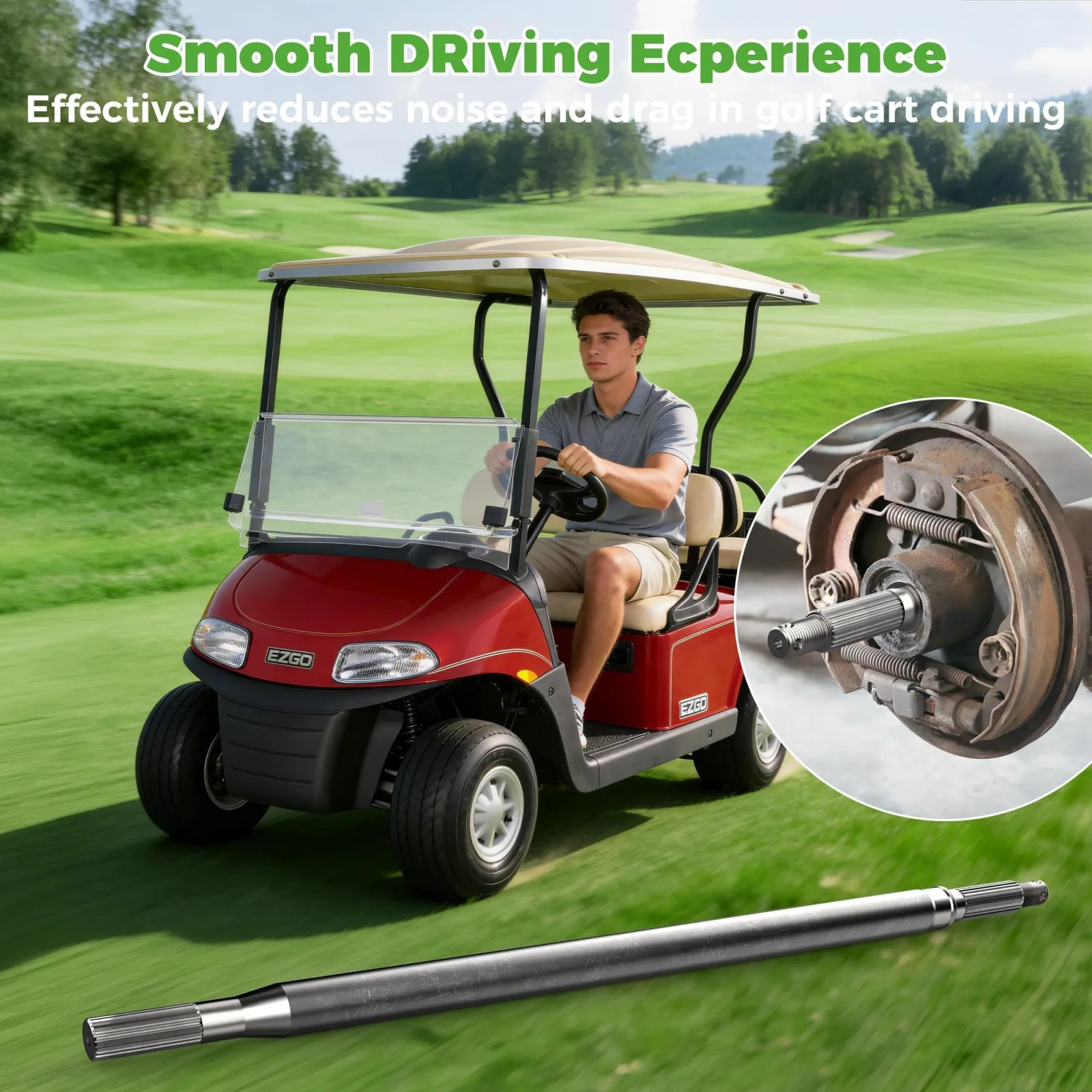 10L0L Driver-Side Rear Axle Shaft for E-Z-GO RXV image 4
