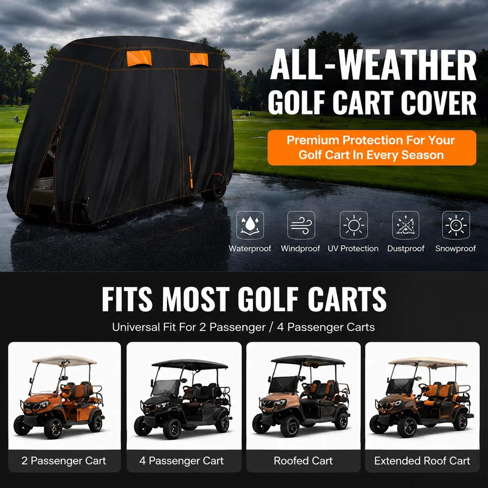 FGDHZGMJF 420D Oxford Golf Cart Cover for Advanced EV 8 Passenger (2020-2026) image 2