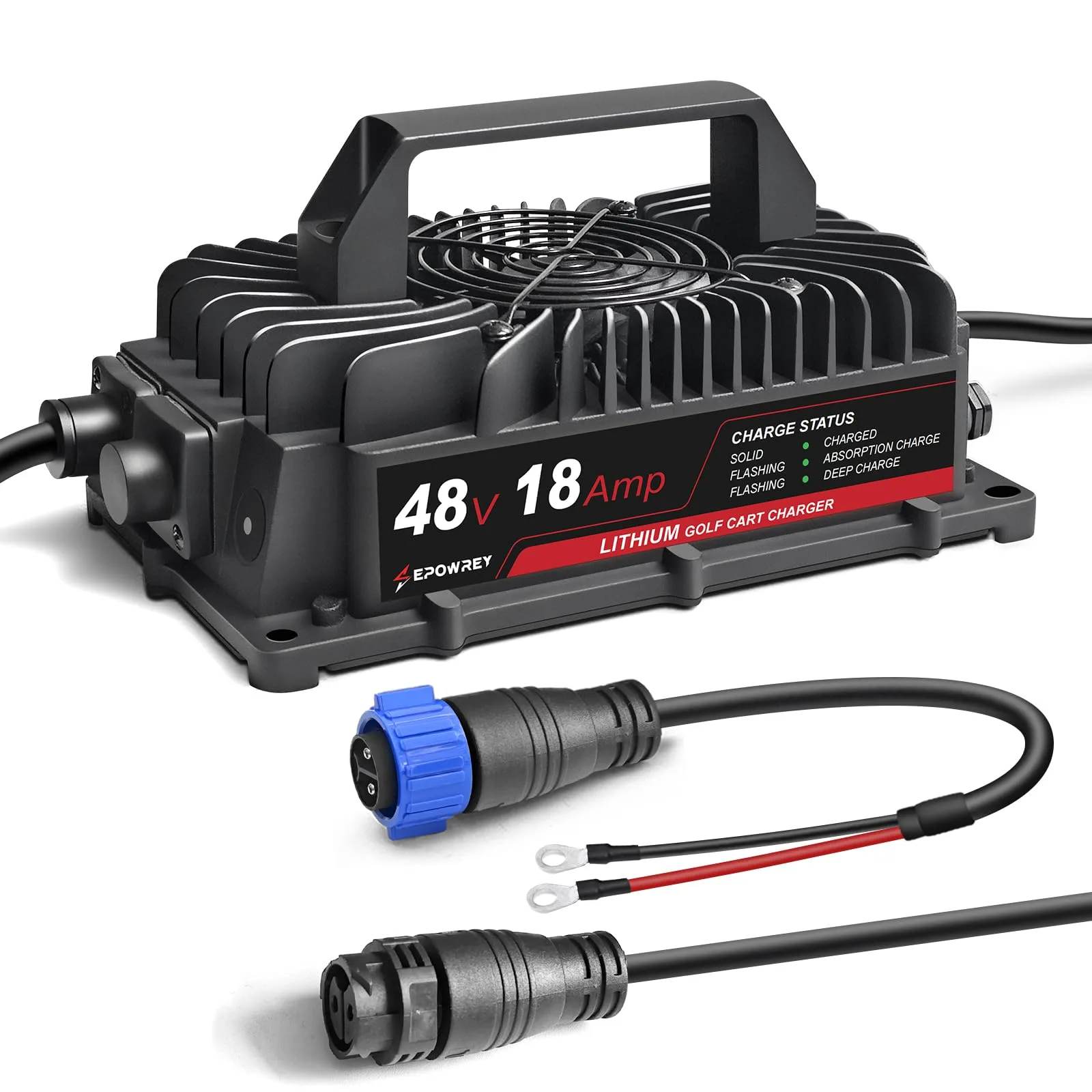 EPOWREY 48V LiFePO4 Charger 58.4V/51.2V 18A — Model E10-48V18A