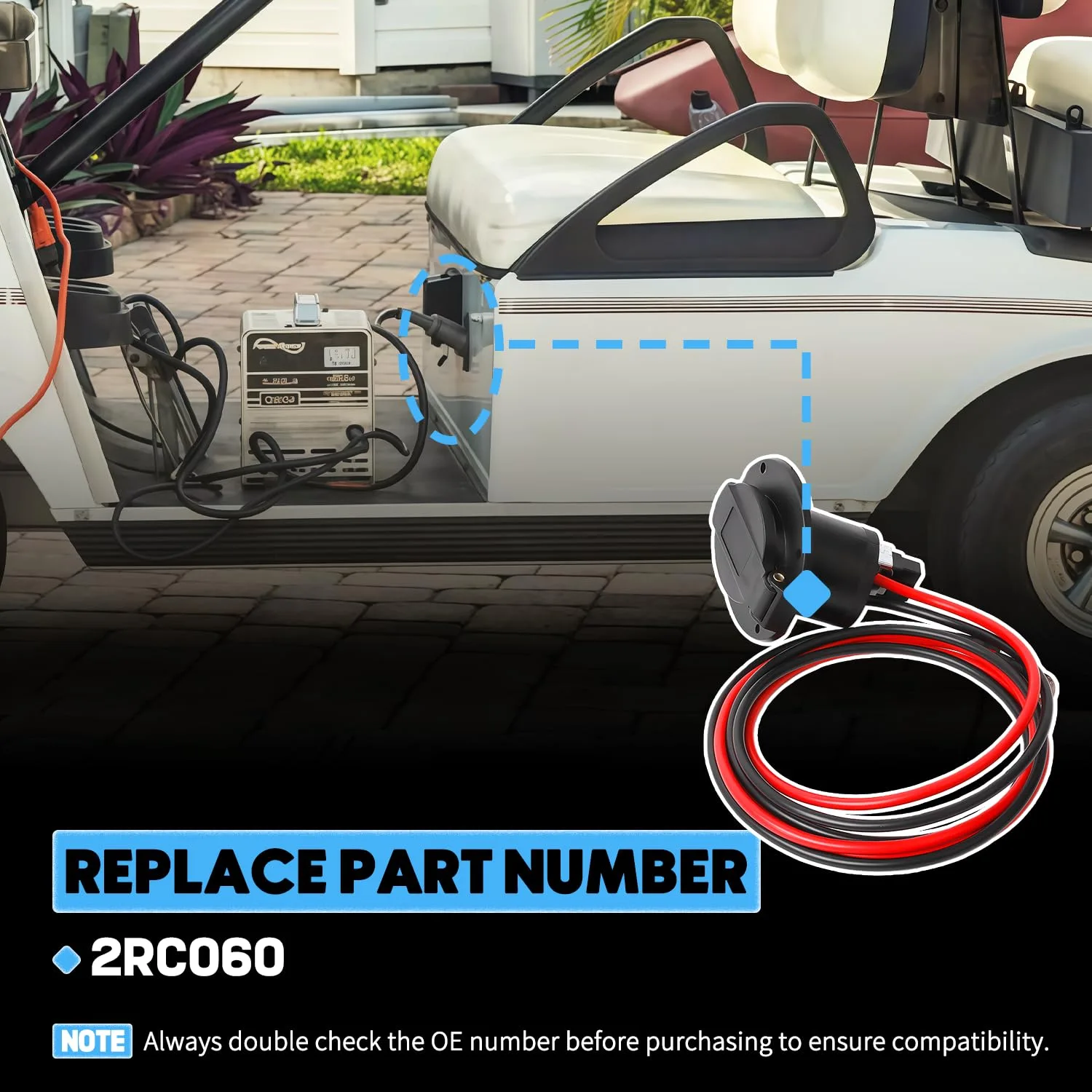 Pasangui 2RC060 Charger Receptacle for Star EV Golf Carts image 2