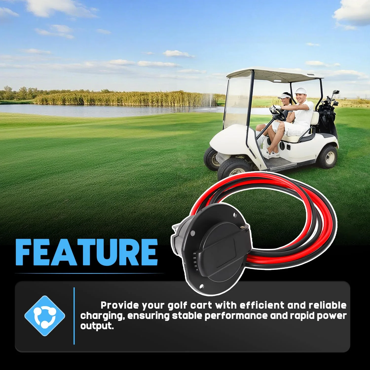 Pasangui 2RC060 Charger Receptacle for Star EV Golf Carts image 3