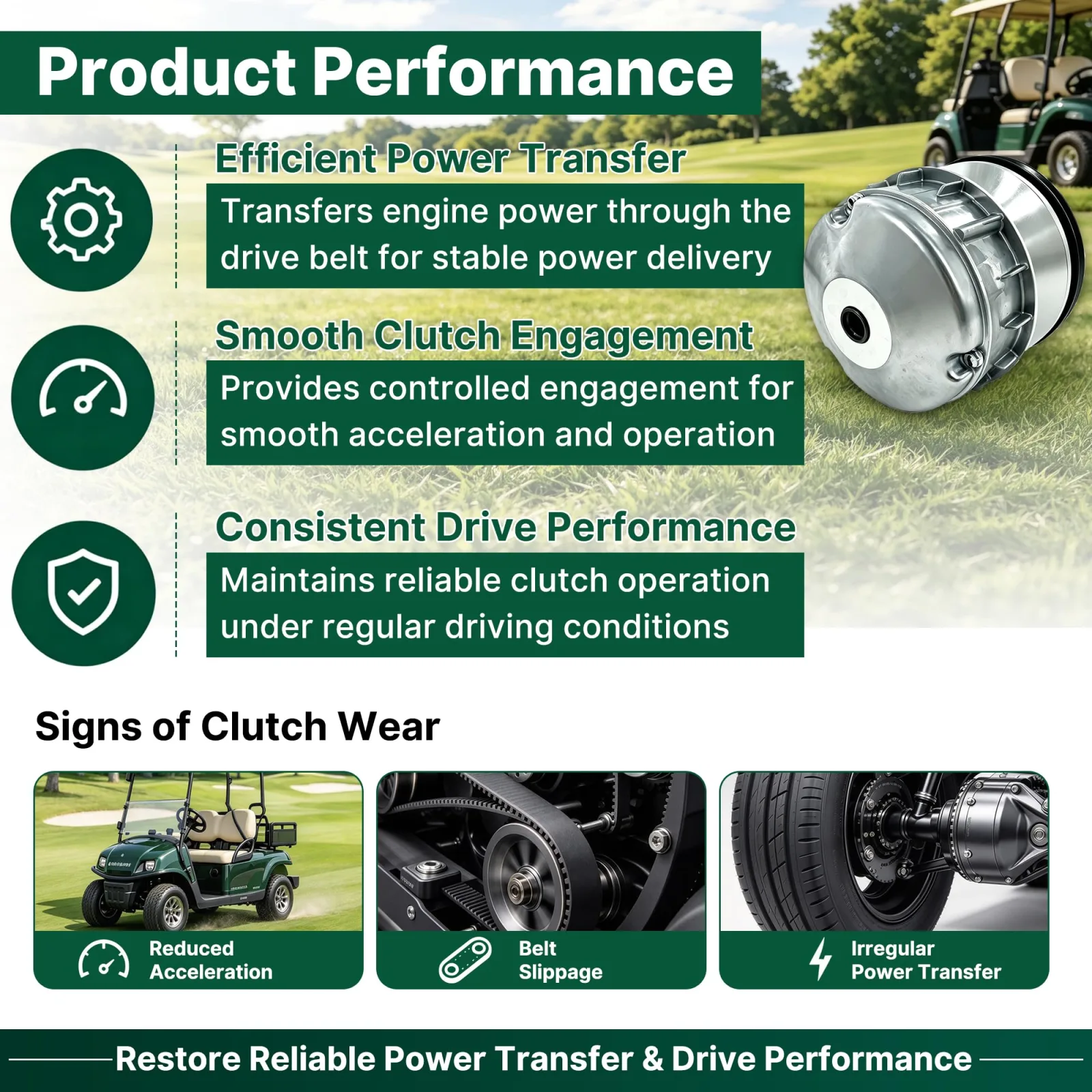 ZHENYUAN 672688 Primary Drive Clutch for E-Z-GO & Cushman image 4