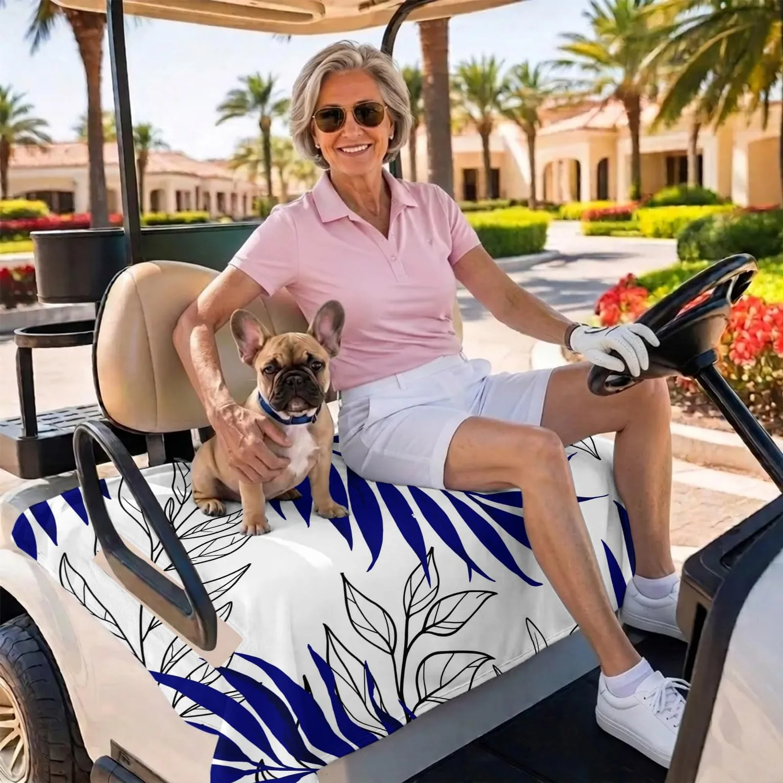 BEMIGO Blue Golf Cart Seat Cover, 51 x 31 Inches image 3