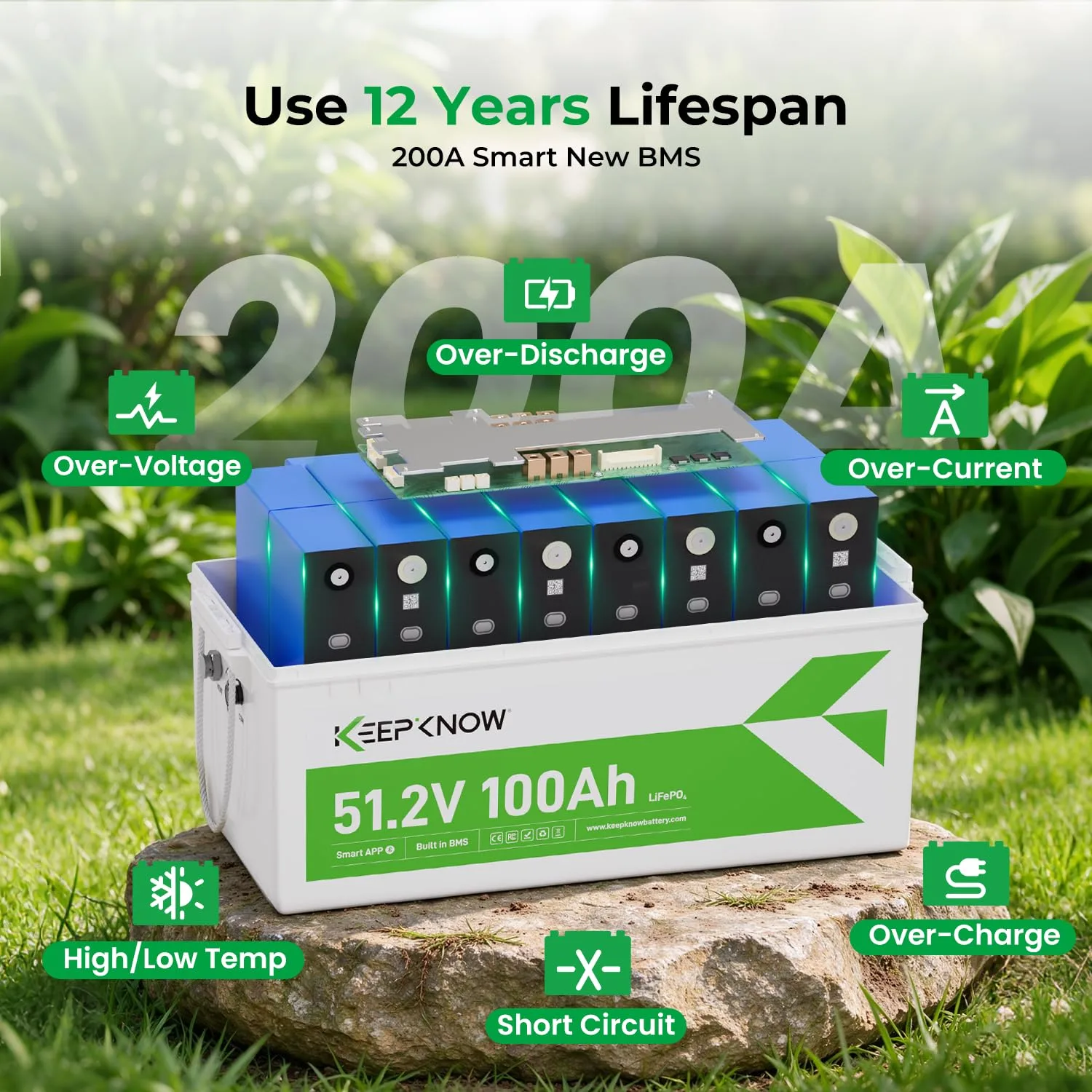 KEEPKNOW 48V 100Ah LiFePO4 Golf Cart Battery Kit image 3