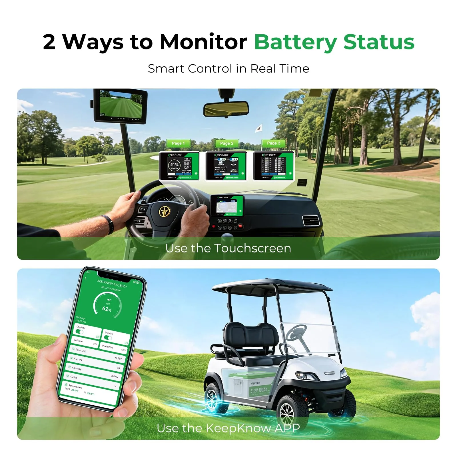 KEEPKNOW 48V 100Ah LiFePO4 Golf Cart Battery Kit image 4