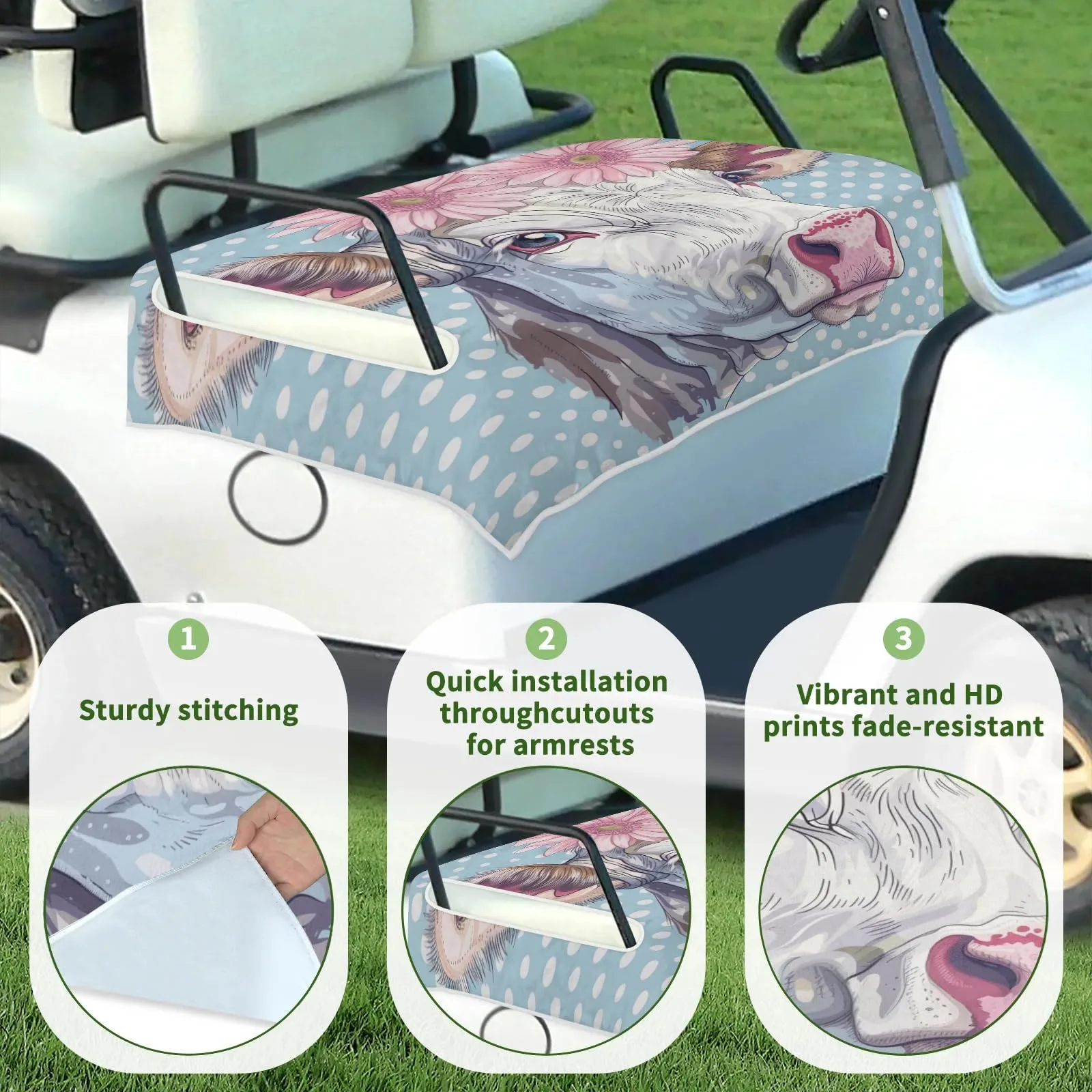 Tiveruda Golf Cart Seat Cover for Double Seats, 51 x 31 in image 3