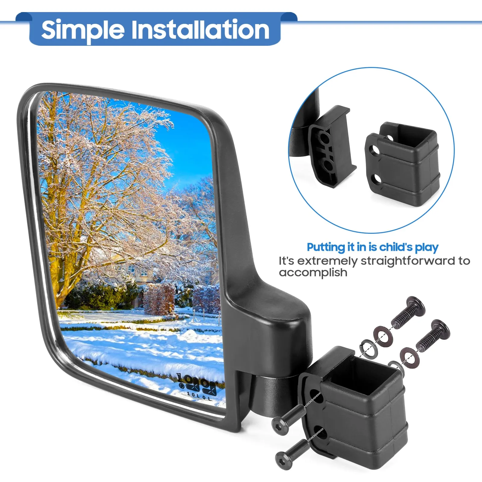 9.99WORLD MALL Golf Cart Side Mirrors for Yamaha, Club Car & E-Z-GO image 2