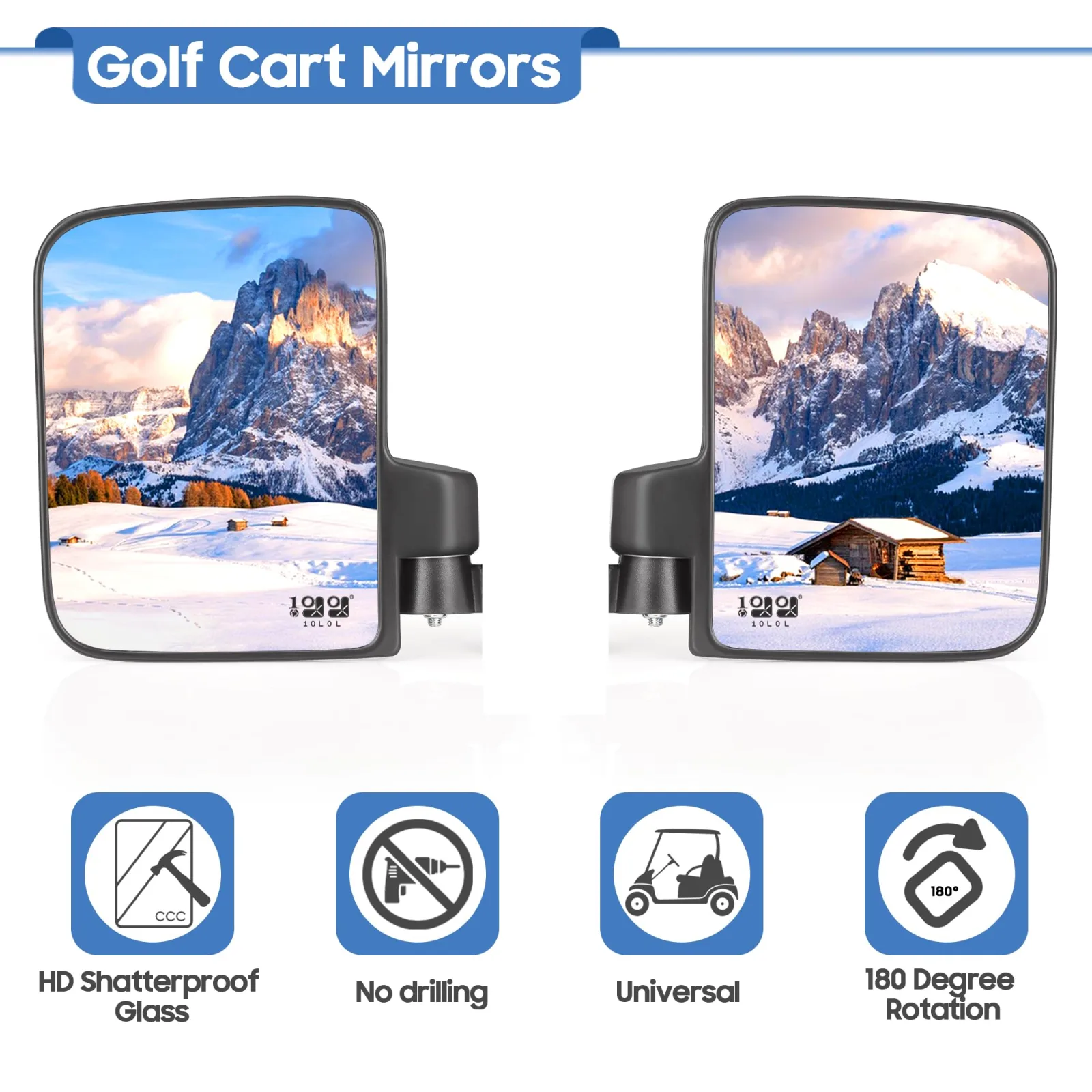 9.99WORLD MALL Golf Cart Side Mirrors for Yamaha, Club Car & E-Z-GO image 3