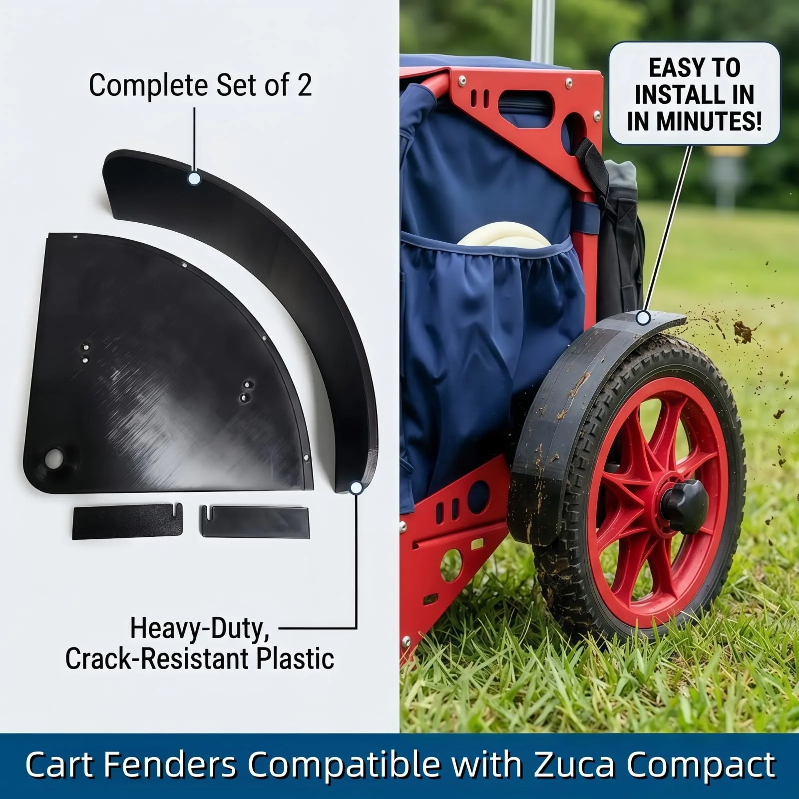 Generic Black Fenders for Zuca Compact Carts image 2