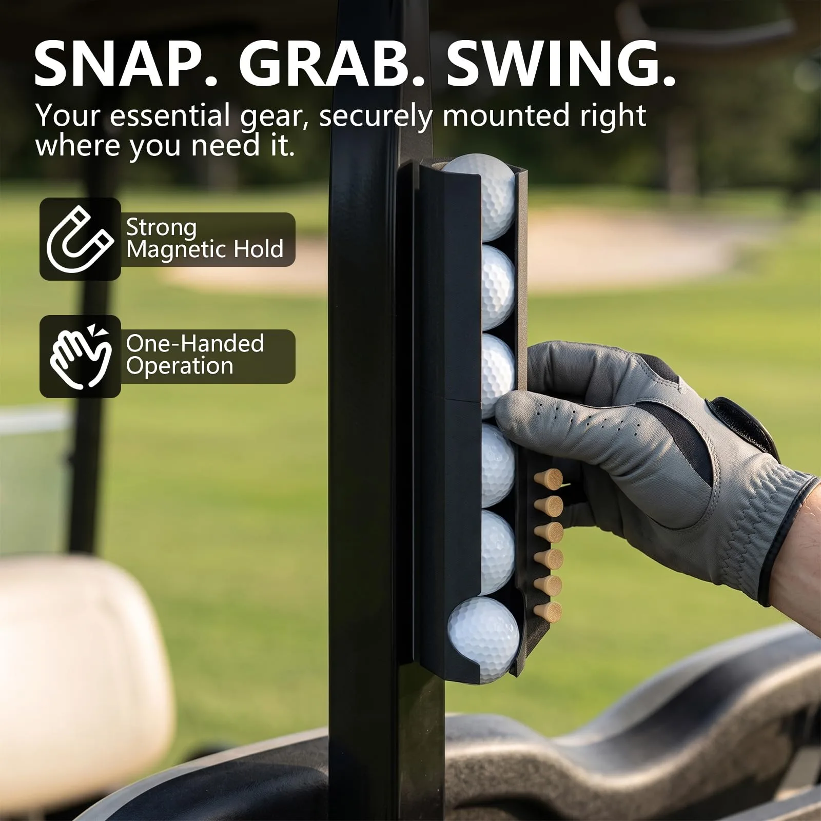 nekhfs Magnetic Golf Ball & Tee Holder for Golf Carts — fd5 image 3