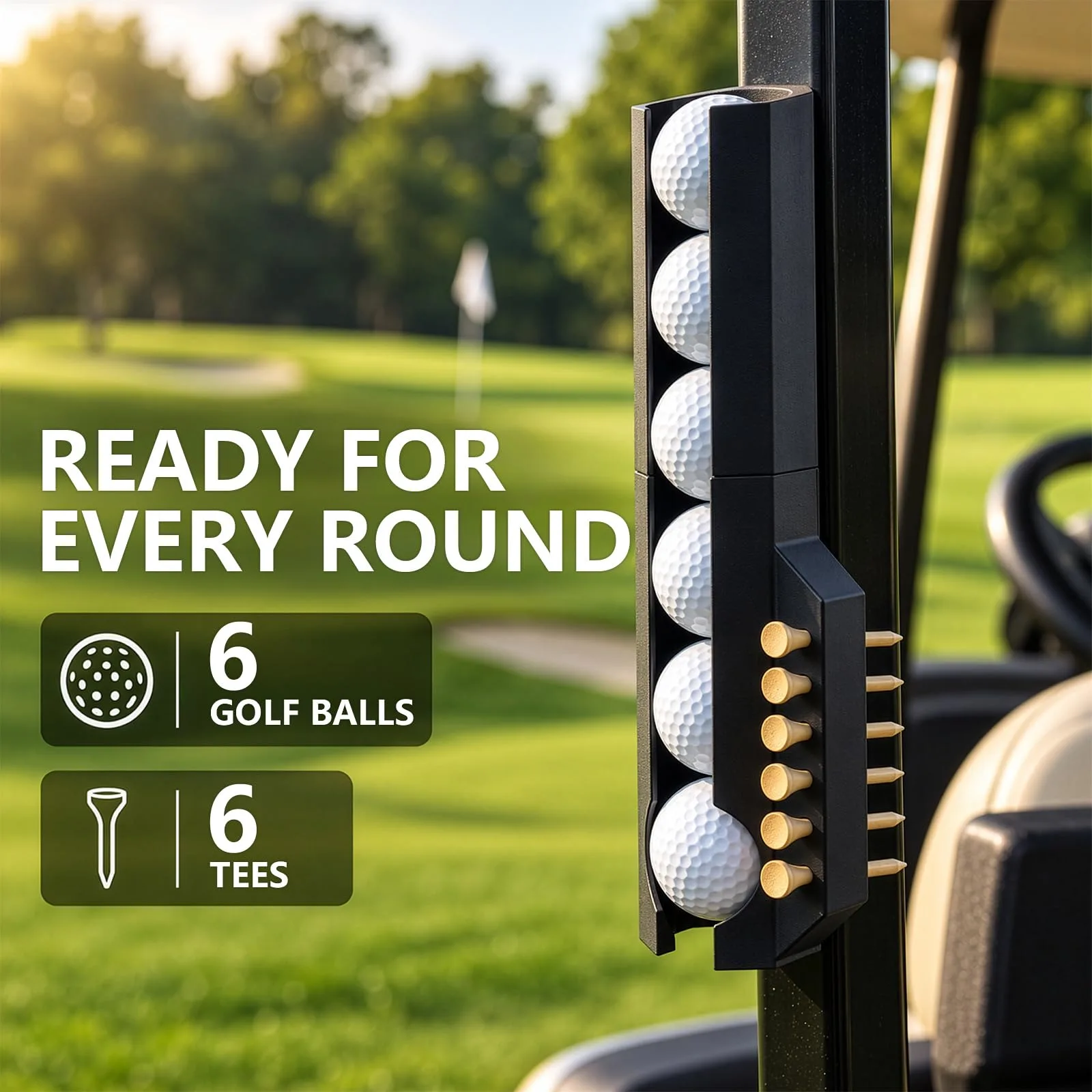 nekhfs Magnetic Golf Ball & Tee Holder for Golf Carts — fd5 image 4