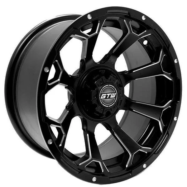 GTW Raven 14-Inch Golf Cart Wheels, Matte Black/Milled image 2