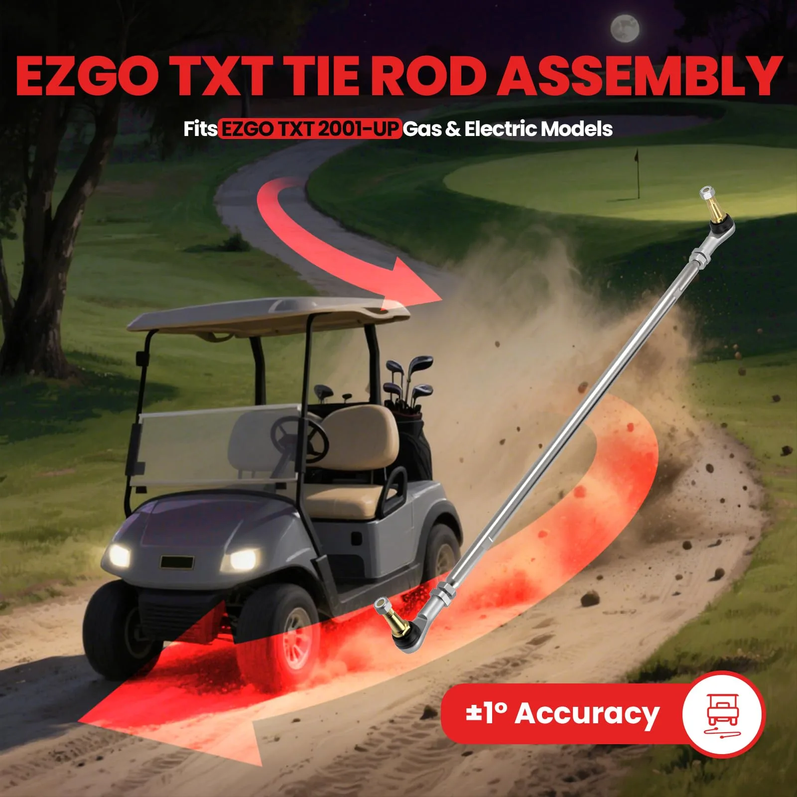 CASISPRO Tie Rod Assembly for EZGO TXT 2001-Up image 3