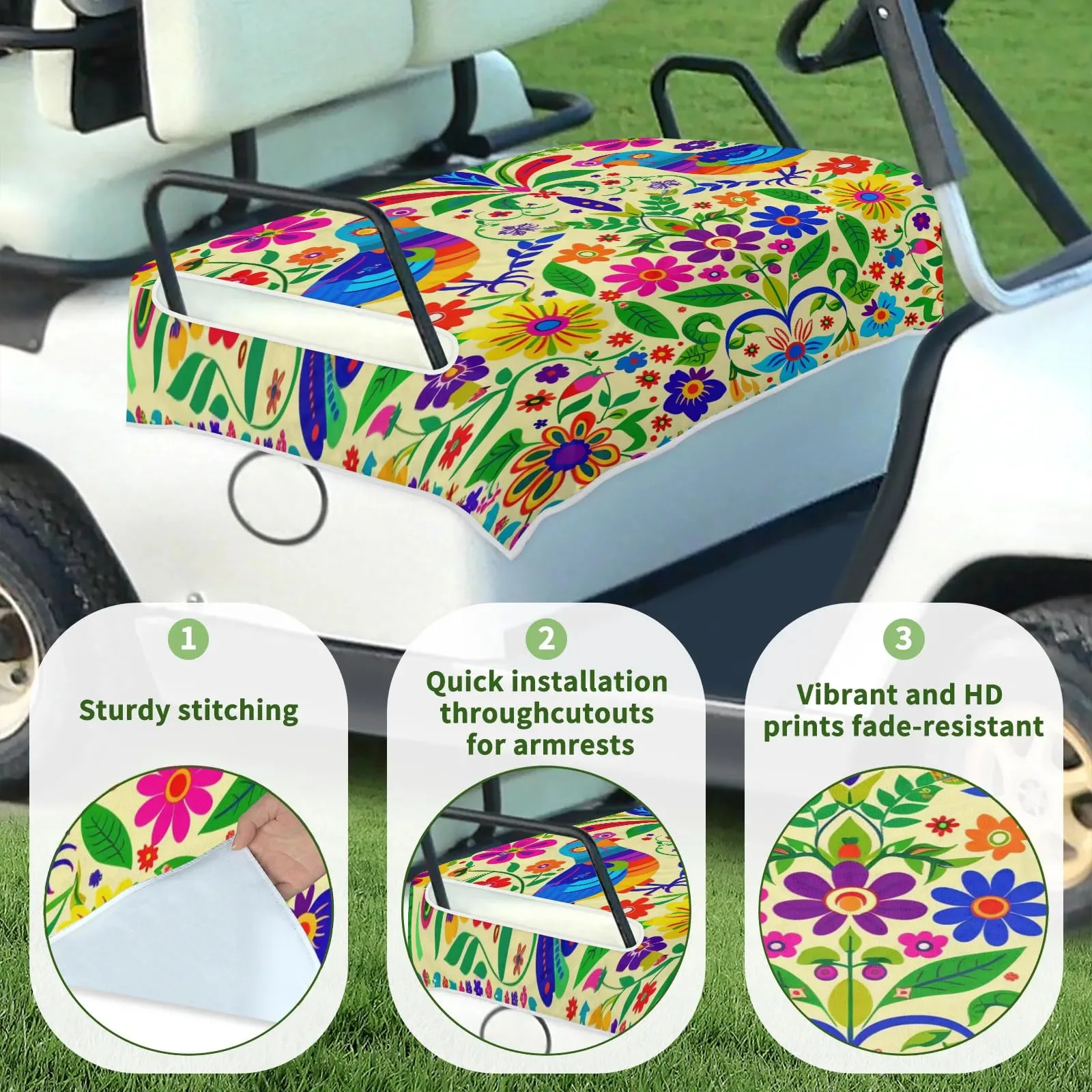 Tiveruda Golf Cart Seat Cover for Double Seats, 51 x 31 in image 3