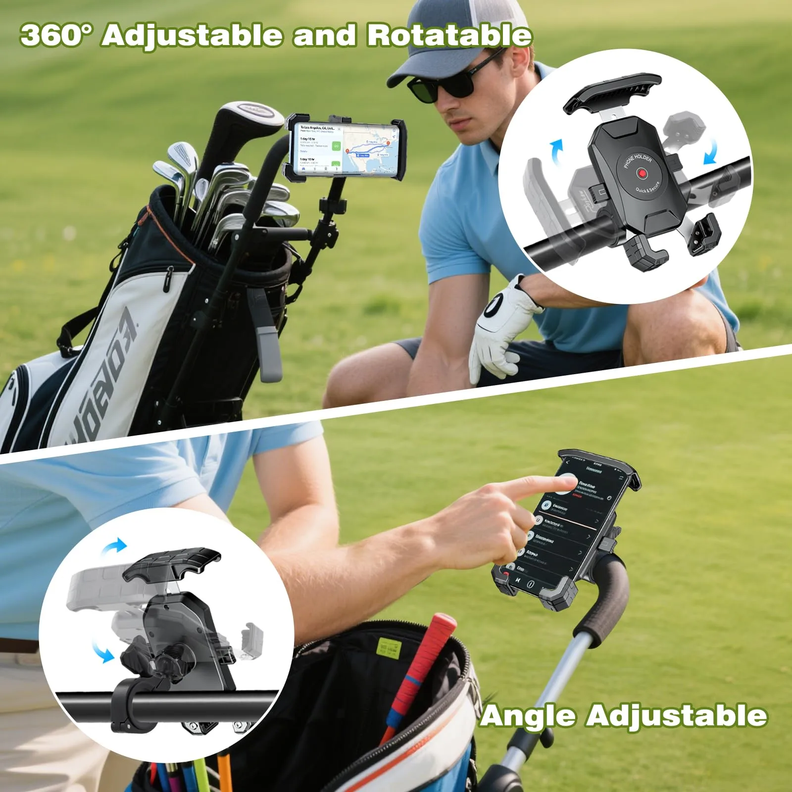 Roykaw AU0570R Golf Cart Phone Holder image 2