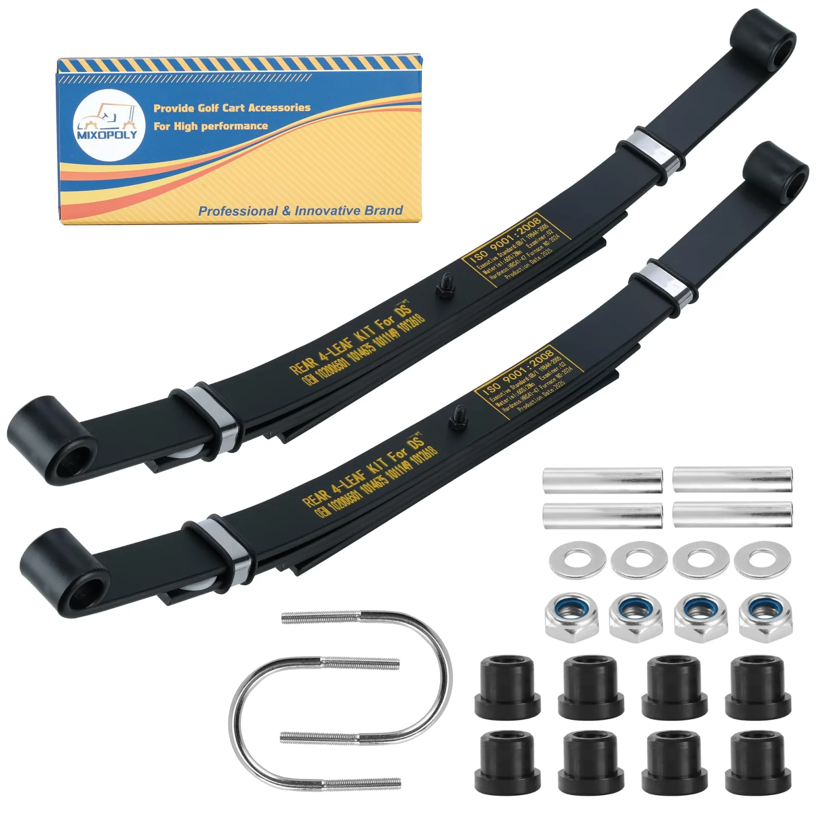 Mixopoly 4-Leaf Rear Leaf Spring Kit for Club Car DS