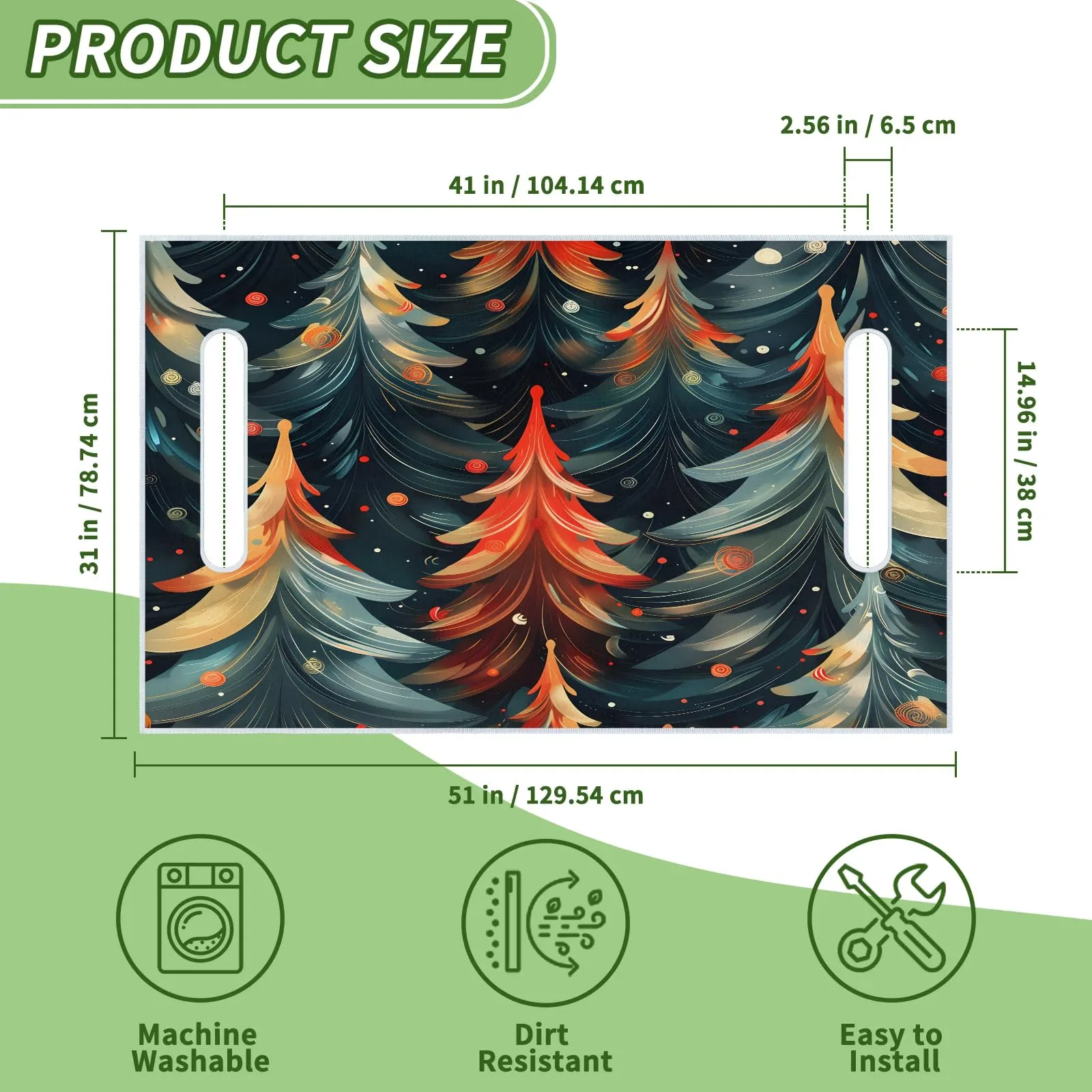 Tiveruda Christmas Fire Tree Golf Cart Seat Cover image 2