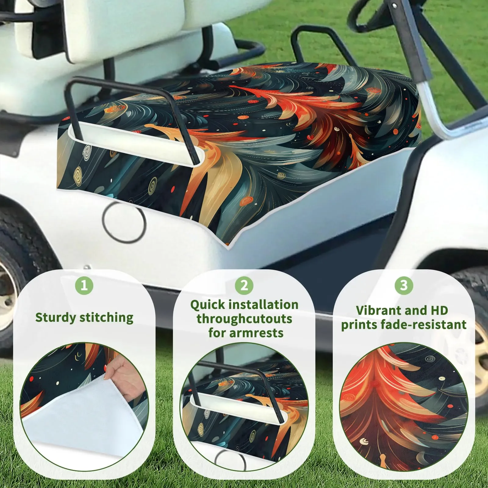 Tiveruda Christmas Fire Tree Golf Cart Seat Cover image 3