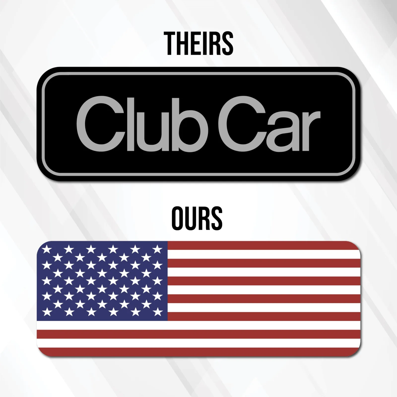 Club Car Tempo American Flag Front Name Plate image 2